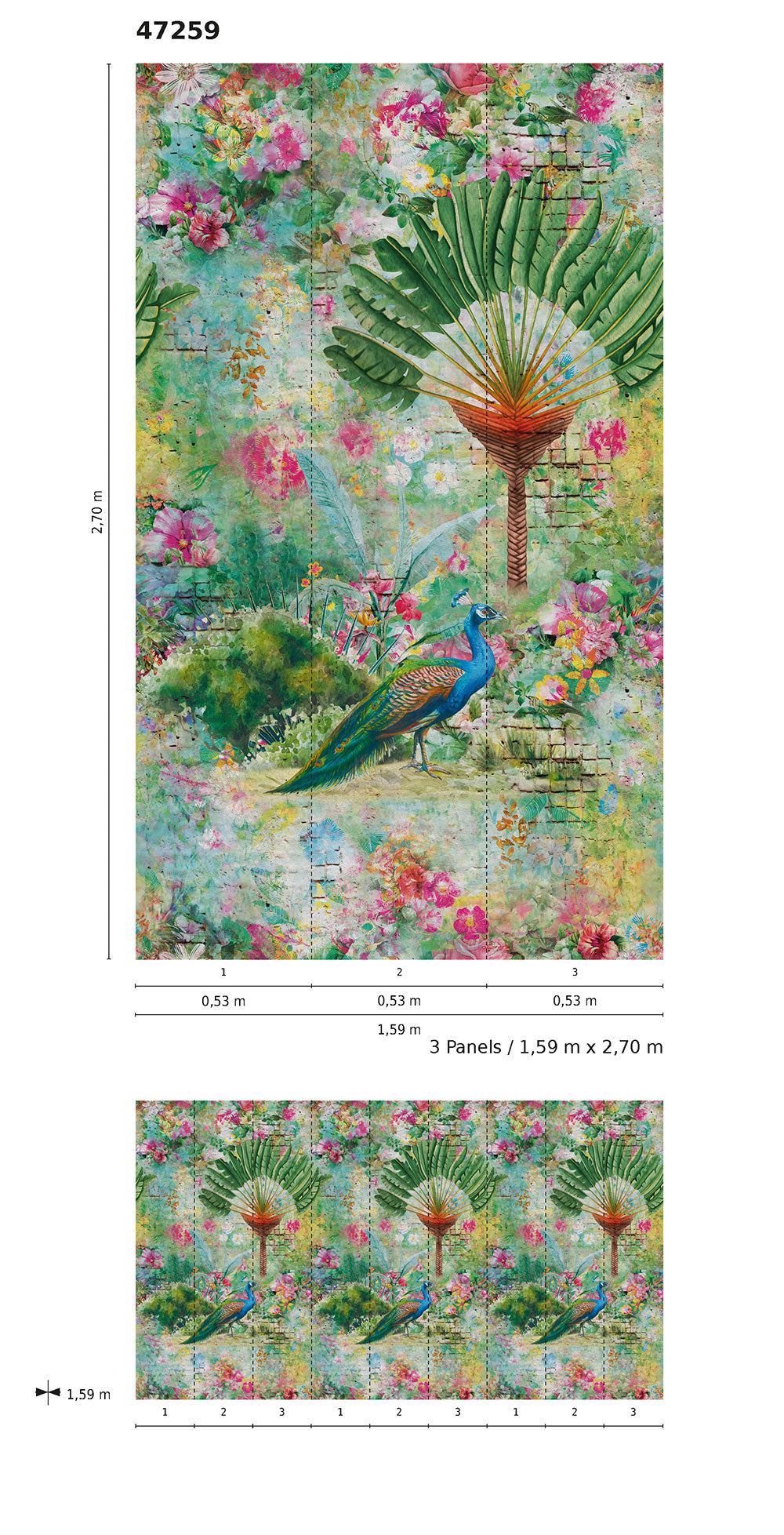 Smart Art Easy Peacock Flowers - Handmade Wall Decor for Home & Office - Perfect for Living Room, Bedroom, and Wedding Decorations