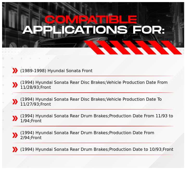 R1 Concepts Complete Front Brake Kit - Semi-Metallic Brake Pads & Rotors with Hardware | Fits 1989-1998 Hyundai Sonata | Perfect for Daily Commuting, City Driving & Highway Safety
