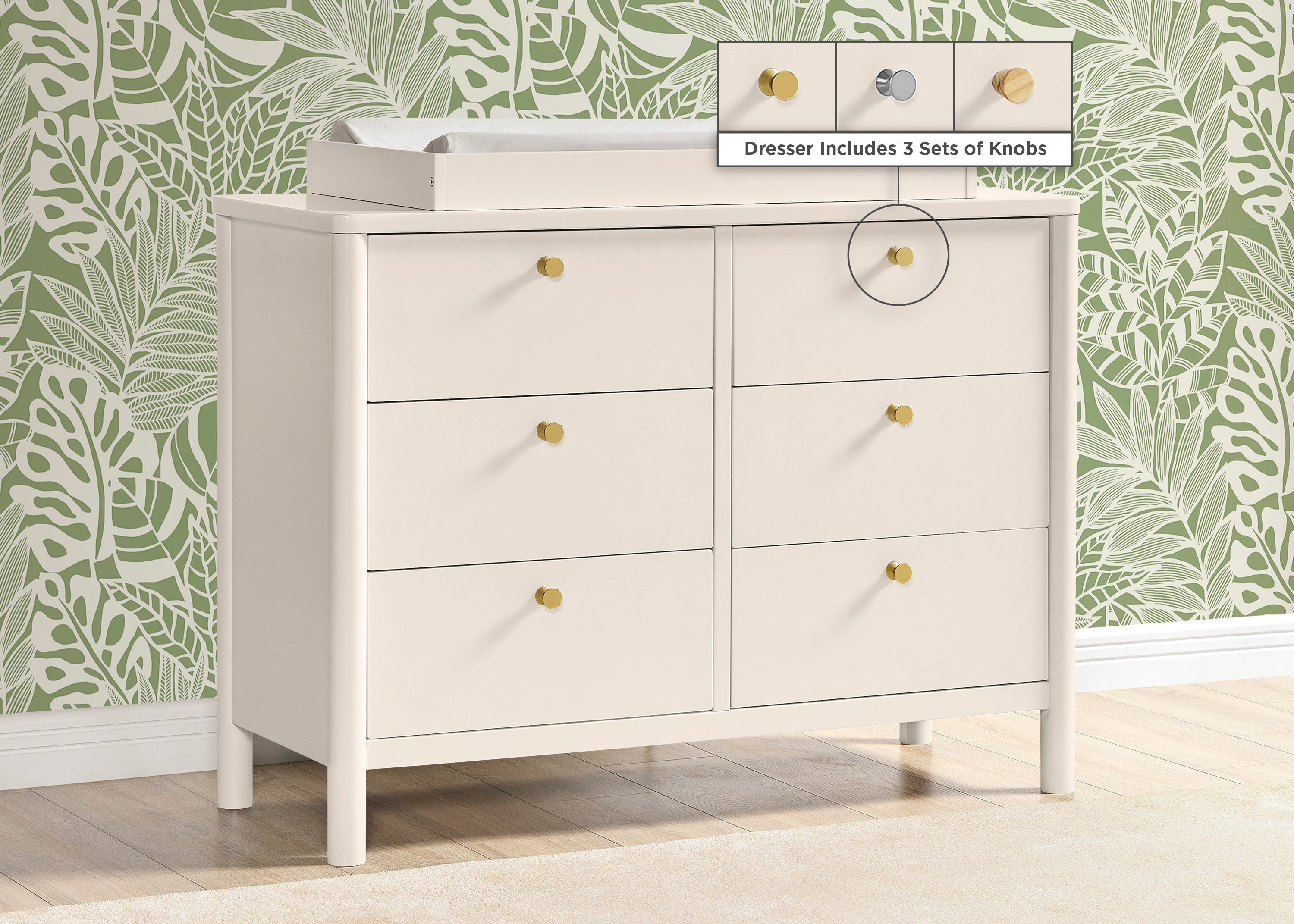 Brooks 6 Drawer Dresser with Interlocking Drawers - Sturdy Wooden Bedroom Furniture for Clothes Storage | Perfect for Master Bedroom, Guest Room & Nursery Organization