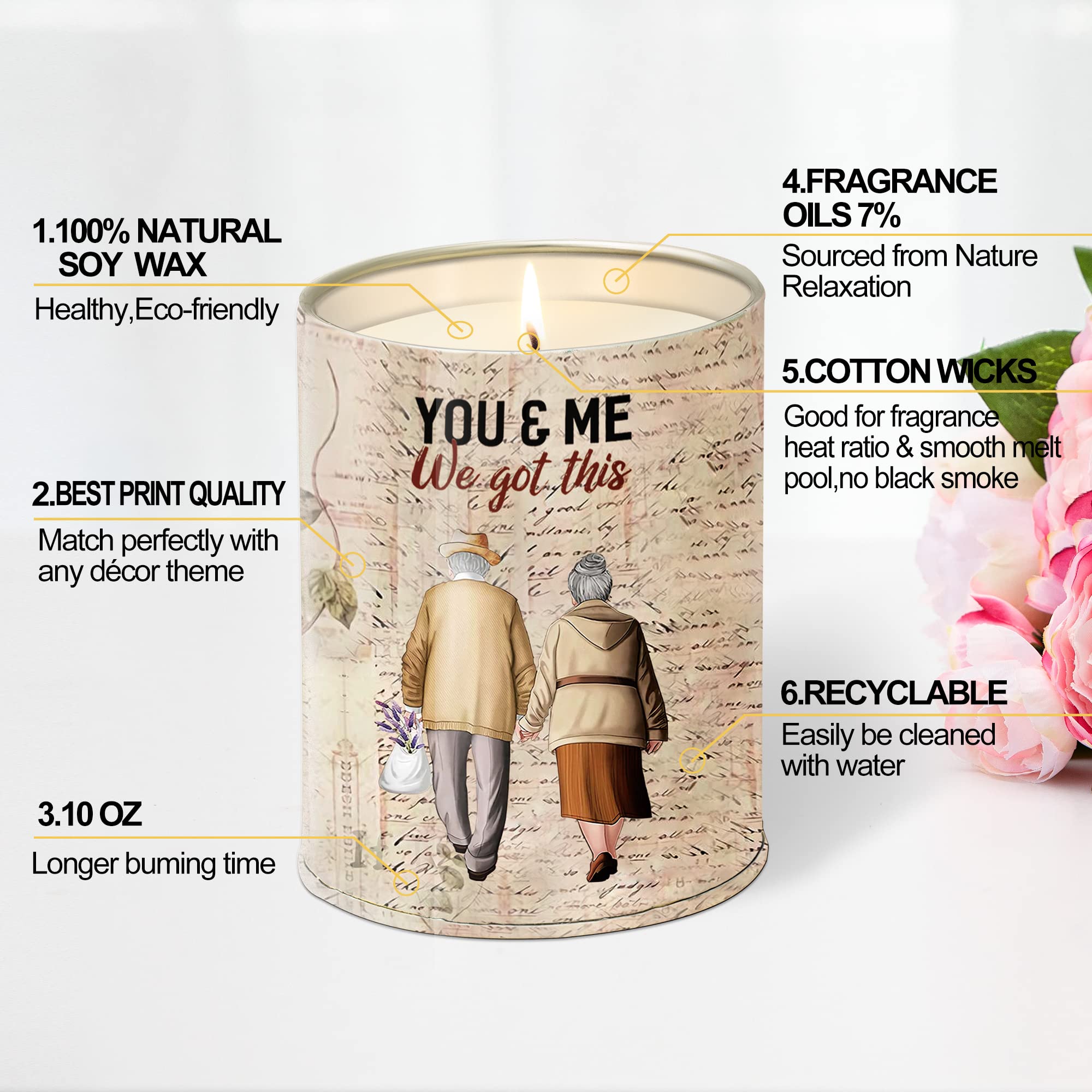 Lavender Scented Candles - Romantic Gifts for Wife, Valentine's Day, Anniversary & Birthday - Aromatherapy Soy Candles for Relaxation, Spa & Home Decor