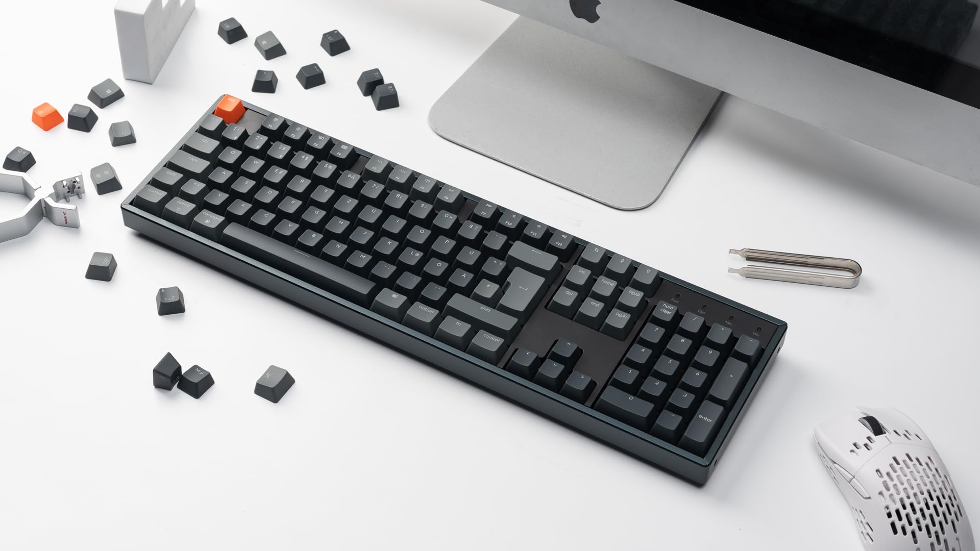 Keychron K10 Wireless Mechanical Keyboard - Bluetooth/USB Wired, Gateron G Pro Brown Switches, Aluminum Frame, 104 Keys - Perfect for Office, Gaming & Typing Enthusiasts