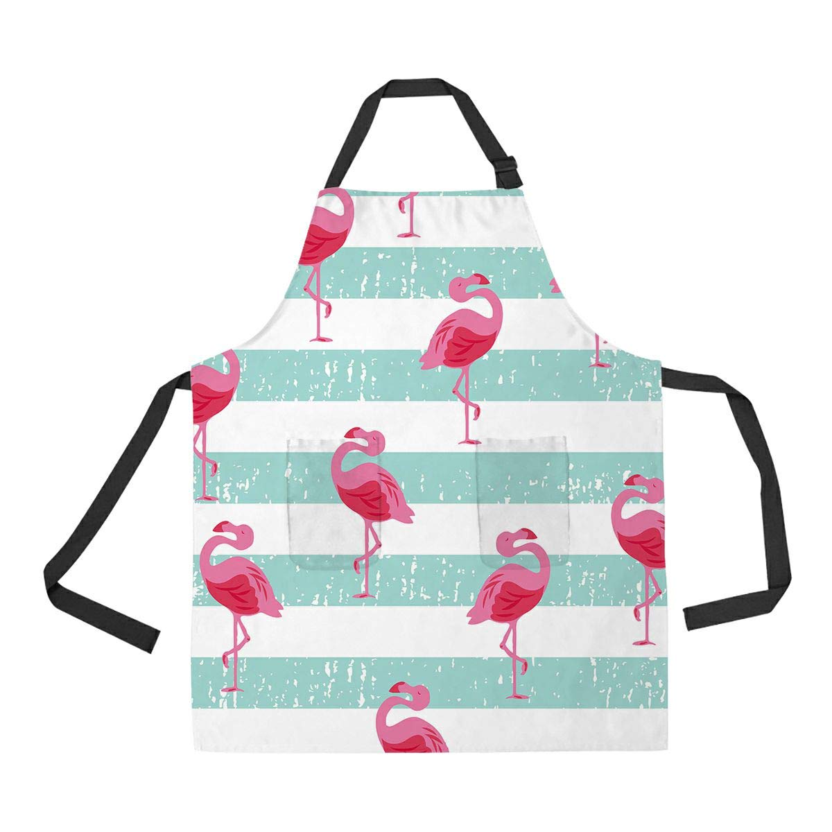 Stylish Beachy Flamingo Apron for Cooking, Baking & Gardening - Adjustable Unisex Kitchen Apron with Pockets - Perfect for BBQ, Pottery Making & Outdoor Activities