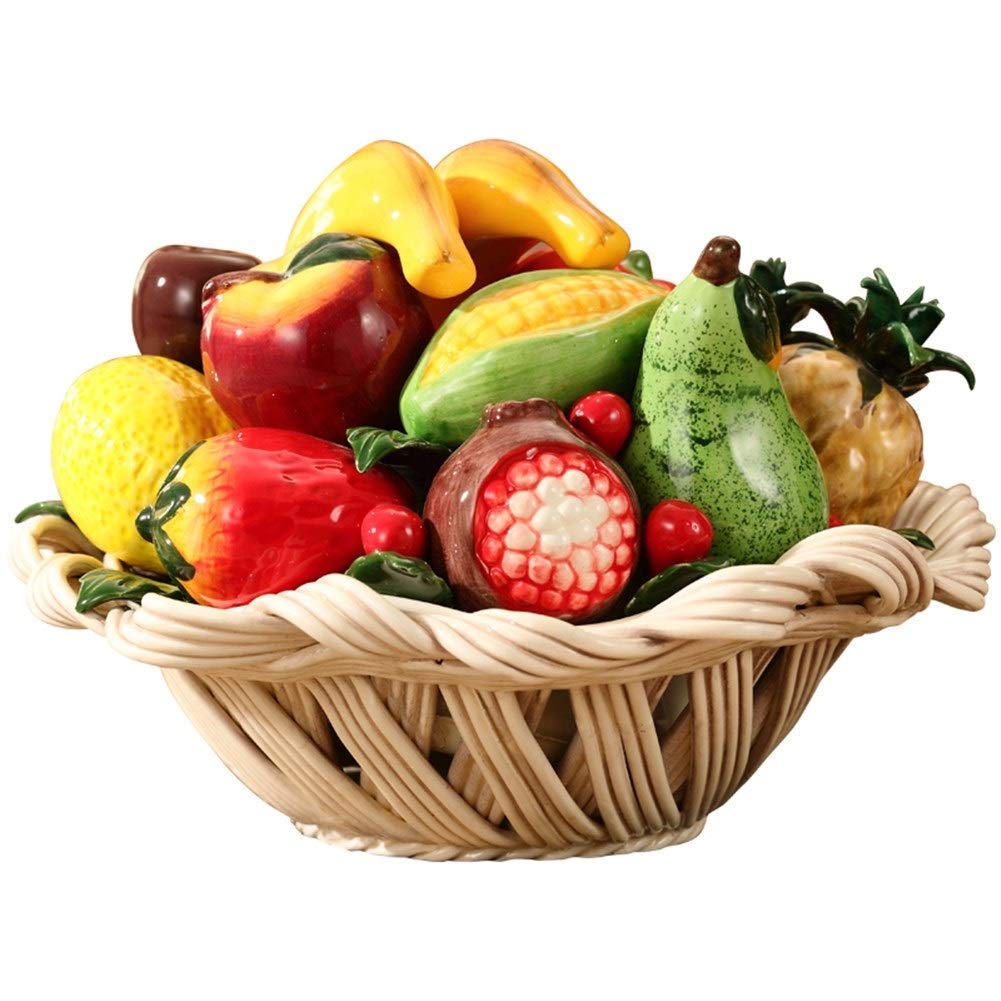 European-Style Ceramic Fruit Basket - Handcrafted Decorative Bowl for Fruits, Wine & Home Decor | Perfect for TV Cabinet, Kitchen Counter & Dining Table Display