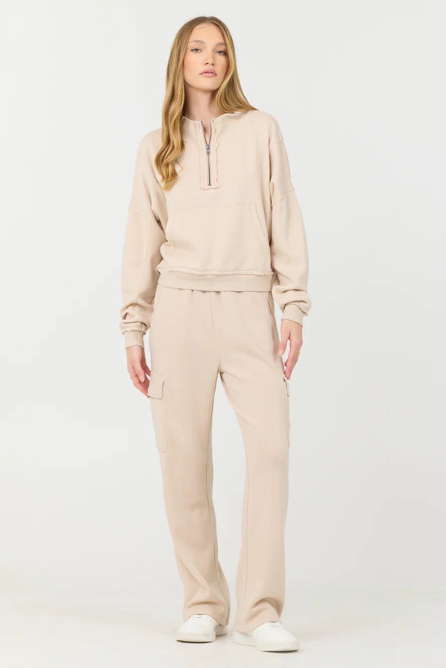 Premium Cashmere Fleece Quarter Zip Sweater - Soft & Warm Vanilla Cream Pullover for Men & Women | Perfect for Fall & Winter Layering, Office Wear & Casual Outfits