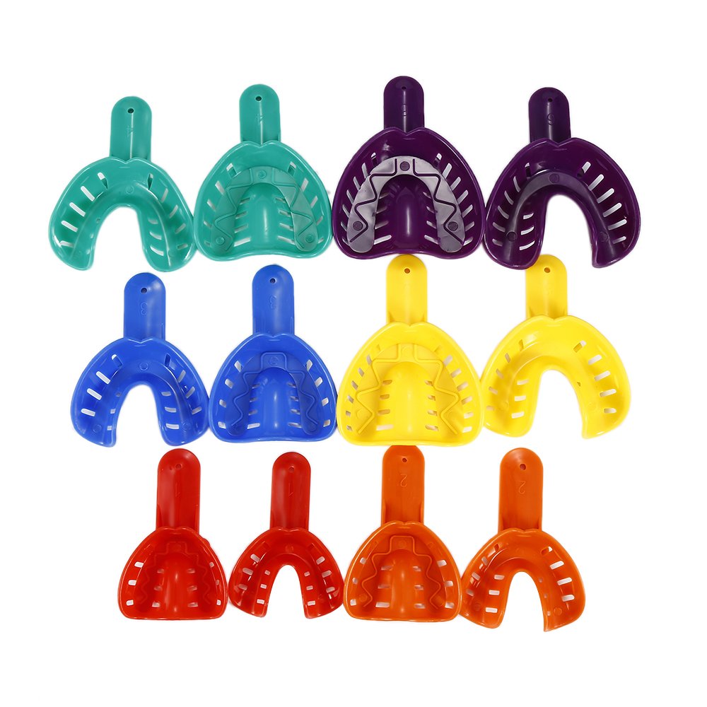 12-Piece Plastic Dental Impression Trays Set - BPA-Free Teeth Holder for Dentists & Orthodontists | Perfect for Dental Clinics, Orthodontic Offices & Teeth Whitening Procedures