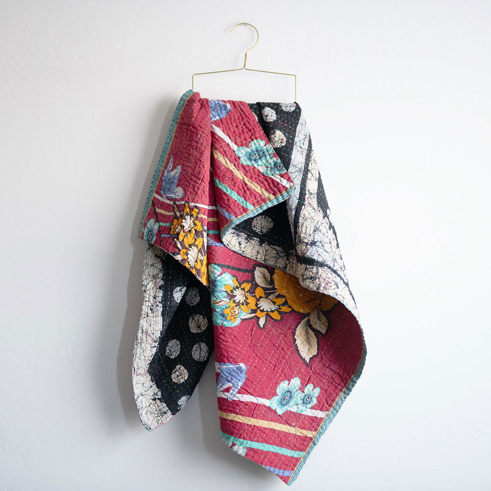 Soft Kantha Baby Blanket CB9044 - Handmade Cotton Swaddle Blanket for Newborns & Infants - Perfect for Nursery, Stroller, and Travel