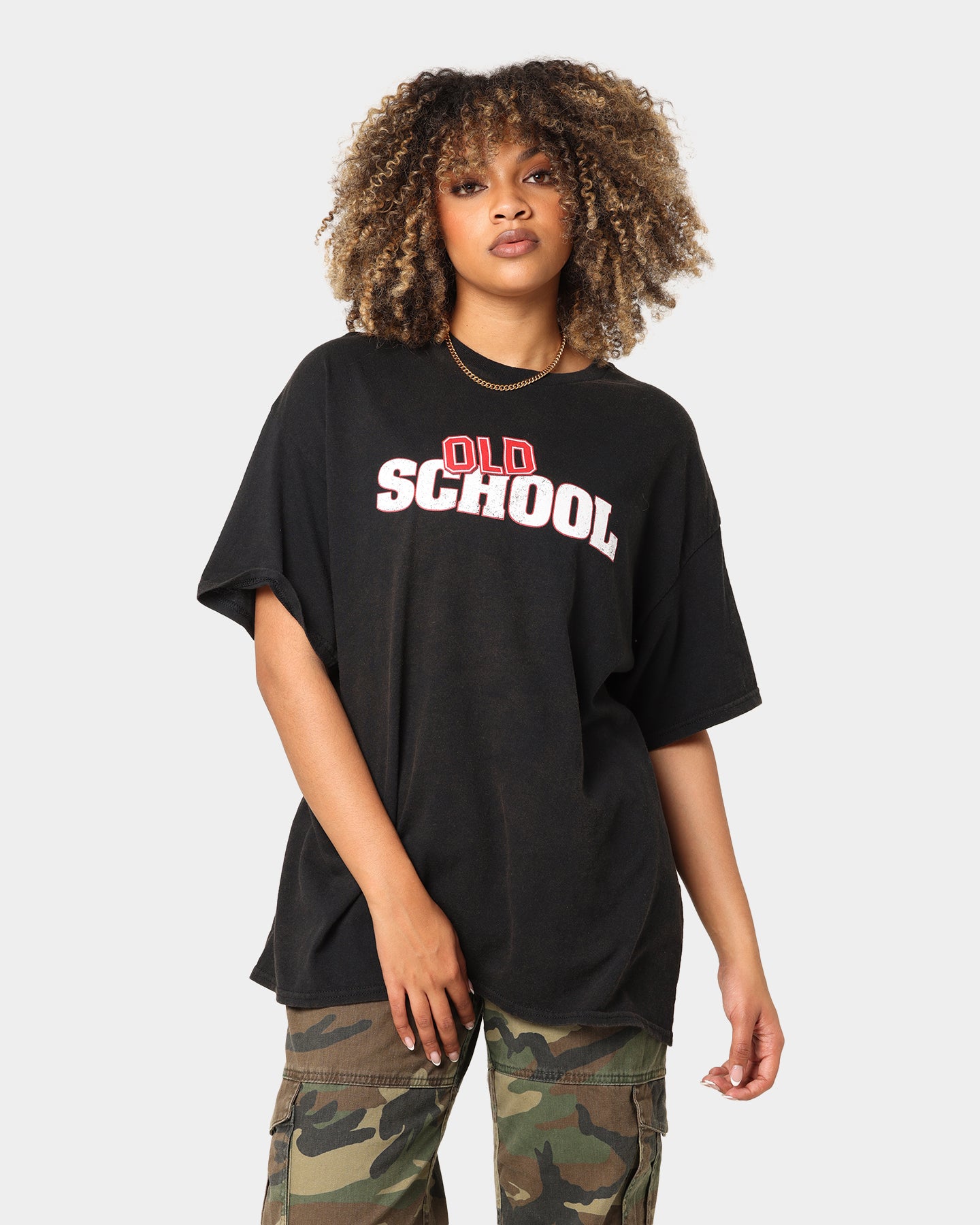 Vintage Old School T-Shirt - Black Wash Distressed Retro Tee for Men & Women | Perfect for Casual Wear, Street Style & 90s Fashion Outfits