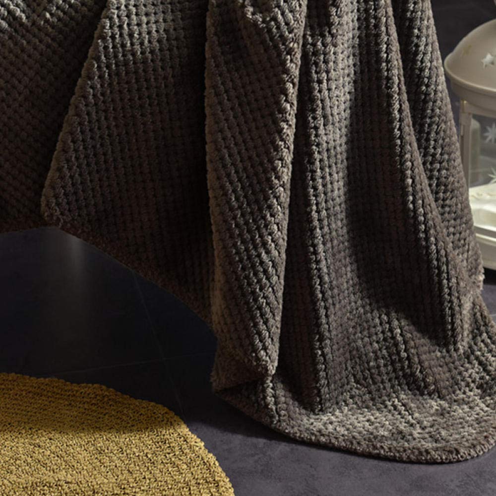 Super Soft Popcorn Textured Throw Blanket - Large 37.4x49.2in Cozy Sofa Bed Blanket for Winter, Dark Gray Pet-Friendly Blanket | Perfect for Living Room, Bedroom & Travel