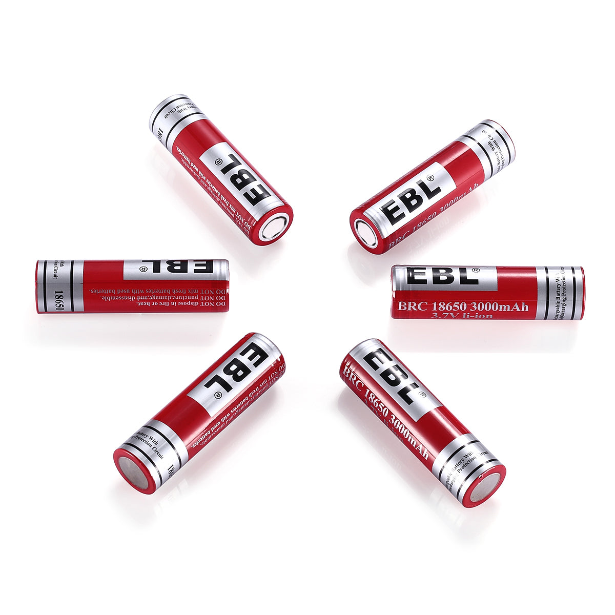 EBL 18650 3.7V 3000mAh Rechargeable Lithium Battery - Flat Top for Flashlights, Vape Mods & Power Tools | High Capacity Long Lasting Performance