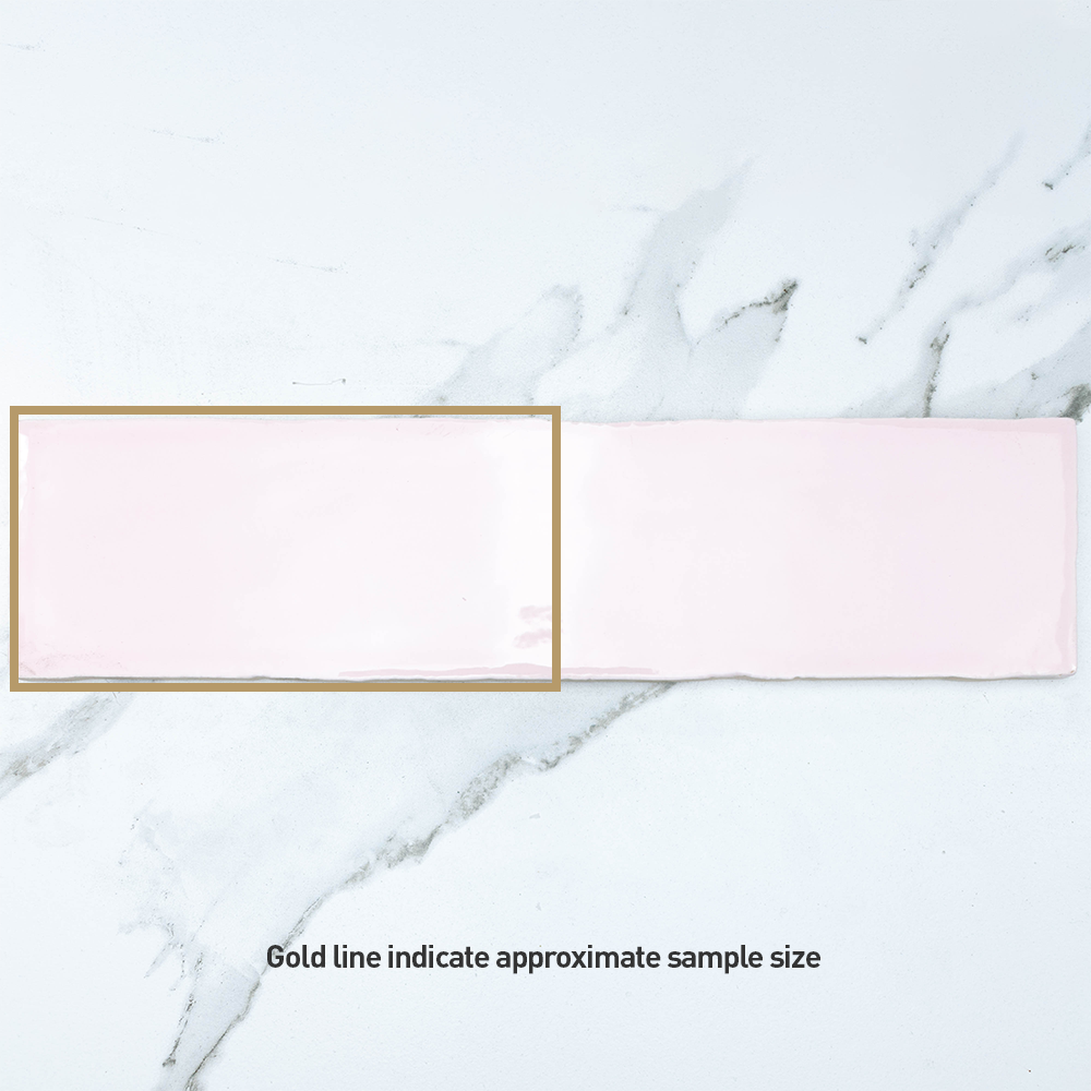 Manhattan Soft Pink Brillo 75x300 Glossy Subway Tile - Perfect for Kitchen Backsplash, Bathroom Walls & Modern Interior Design