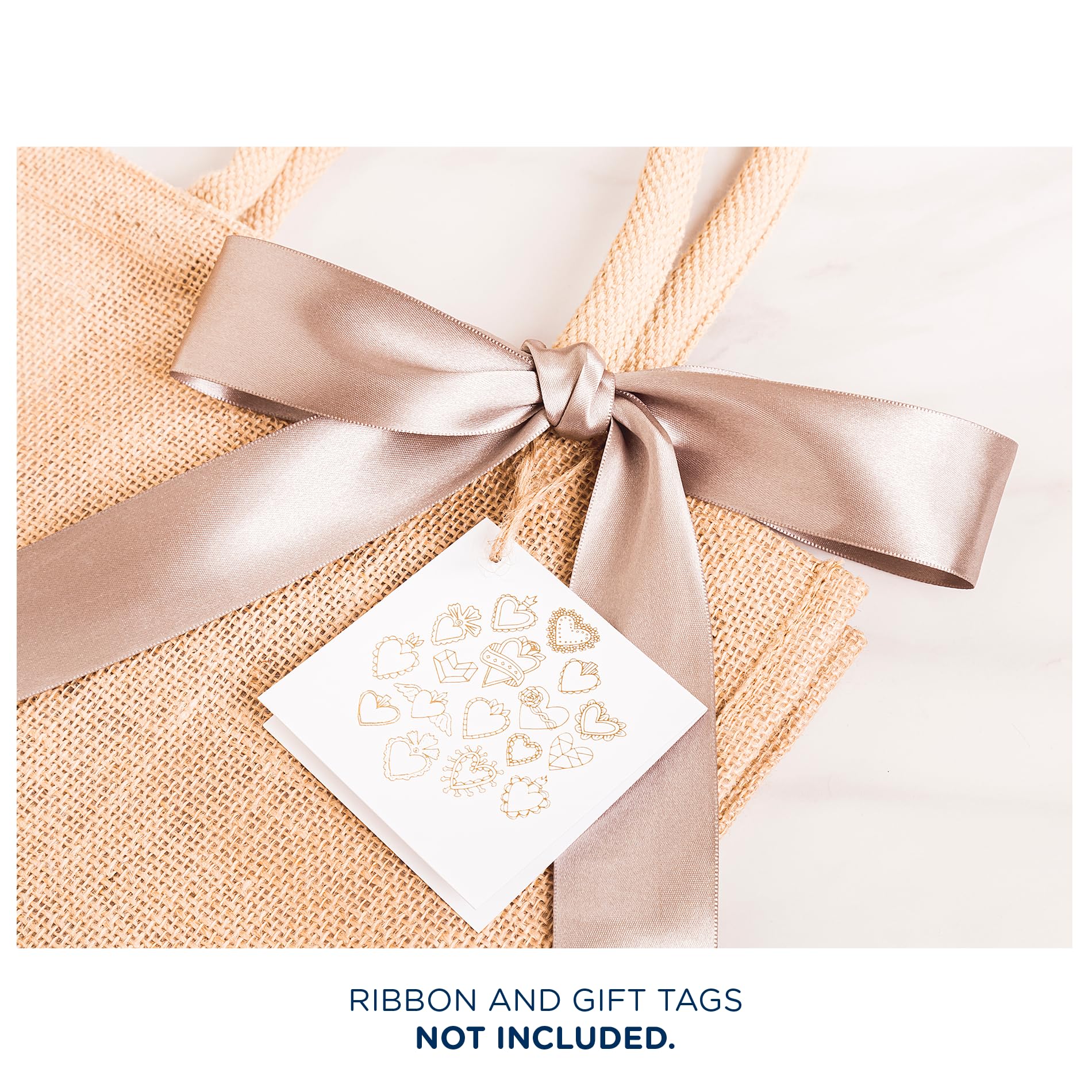 Eco-Friendly Medium Jute Burlap Tote Bags - Reusable & Biodegradable Wedding Favors, Welcome Gifts & Party Supplies for Sustainable Events