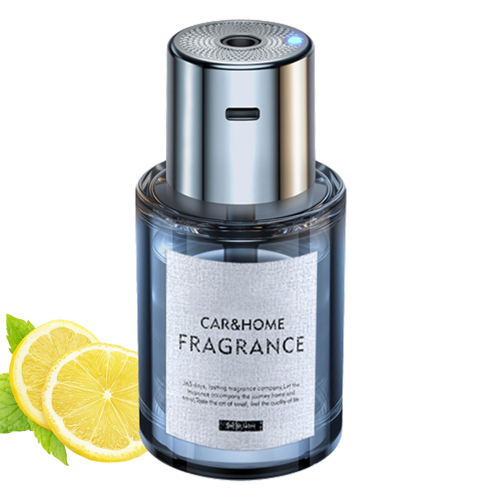 Smart Ultrasonic Car Air Freshener with 5-Speed Adjustment & Auto On/Off - Aromatherapy Diffuser for Fresh Lemon Scent - Perfect for Cars, Offices & Home Use