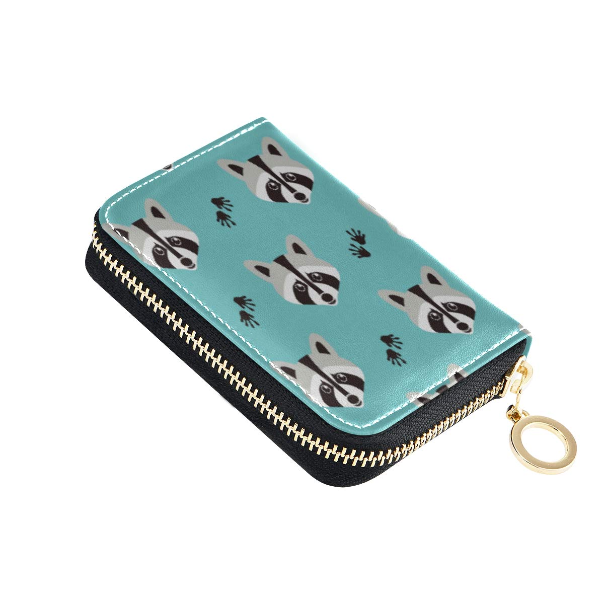 Premium RFID Blocking Leather Zipper Card Holder Wallet for Women - Stylish Printed Design for Credit Cards, ID & Cash - Perfect for Travel, Work & Everyday Use