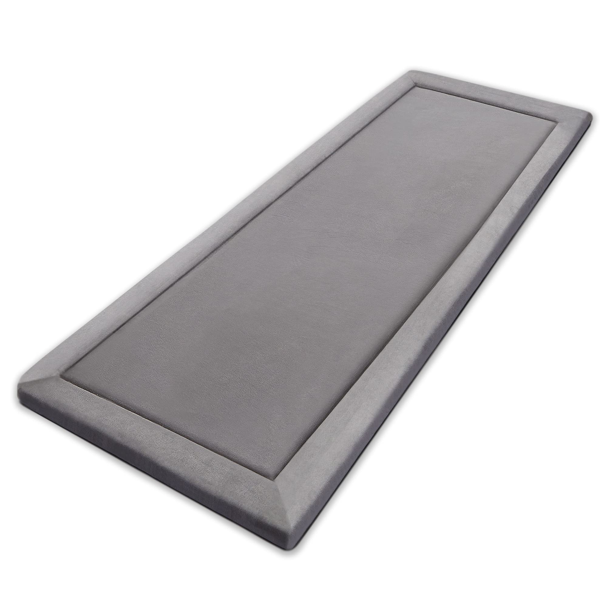 Premium Memory Foam Area Rug - Soft Microfiber Carpet with Built-in Rug Pad, Stain & Fade Resistant - 2'x6' Light Grey for Living Room, Bedroom, Kids Room - Perfect for Cozy Home Decor & High-Traffic Areas