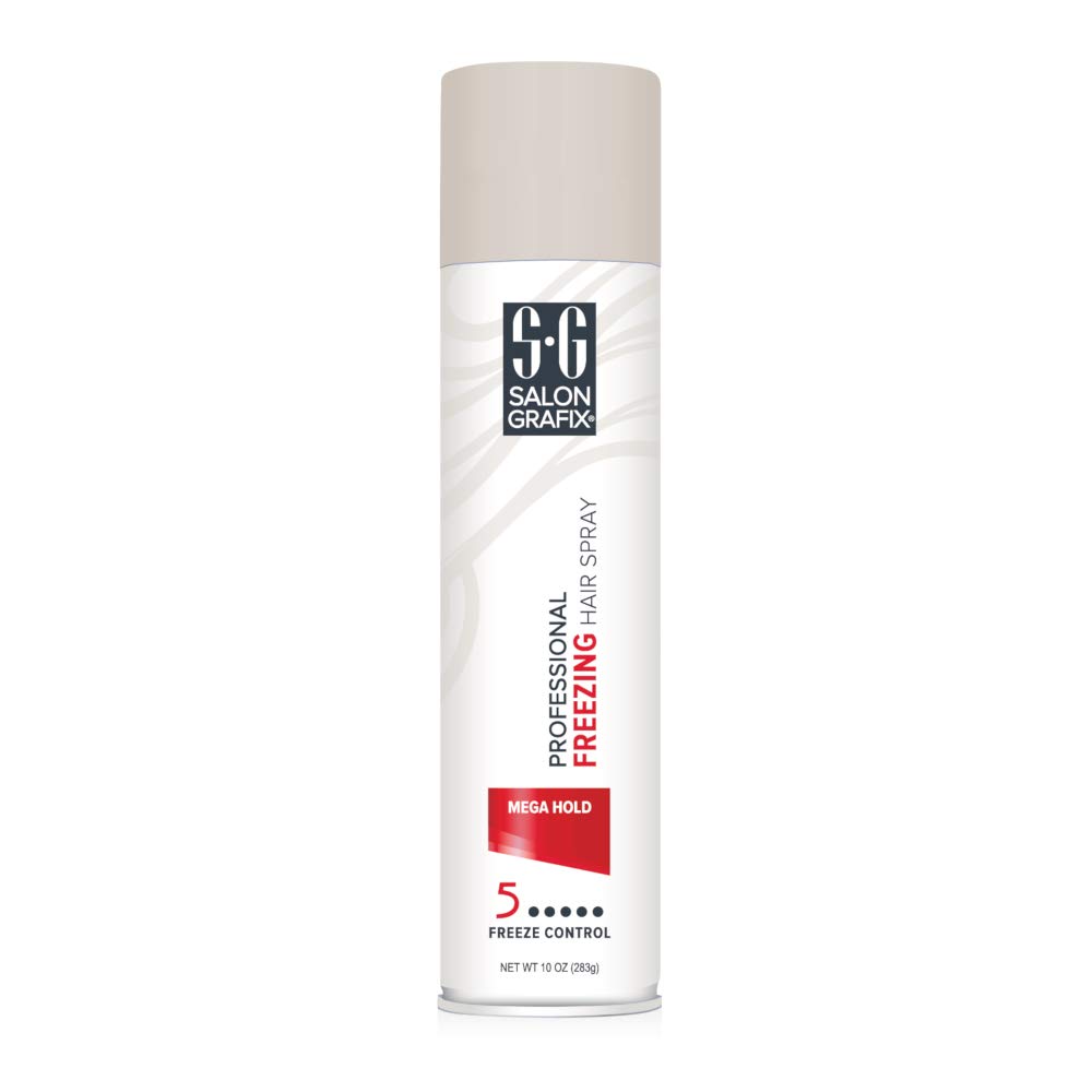 Salon Grafix Mega Hold Professional Freezing Hair Spray - 10oz (Pack of 12) - Strong Hold Hairspray for All Hair Types - Perfect for Styling, Updos & Volume - Salon Quality Hair Spray for Women & Men