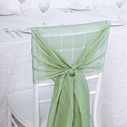 50 Sage Green Extra Wide Premium Chiffon Chair Sashes & Bows - Elegant Wedding Ceremony & Reception Decorations for Chairs, Tables, and Venue Decoration