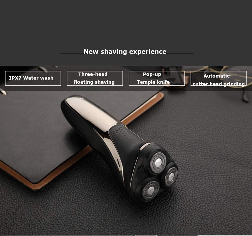 100% Waterproof Electric Shaver for Men - Wet & Dry Rotary Shaving Razor with Pop-up Trimmer | Powerful Motor, Low Noise | Perfect for Travel, Gym & Daily Grooming