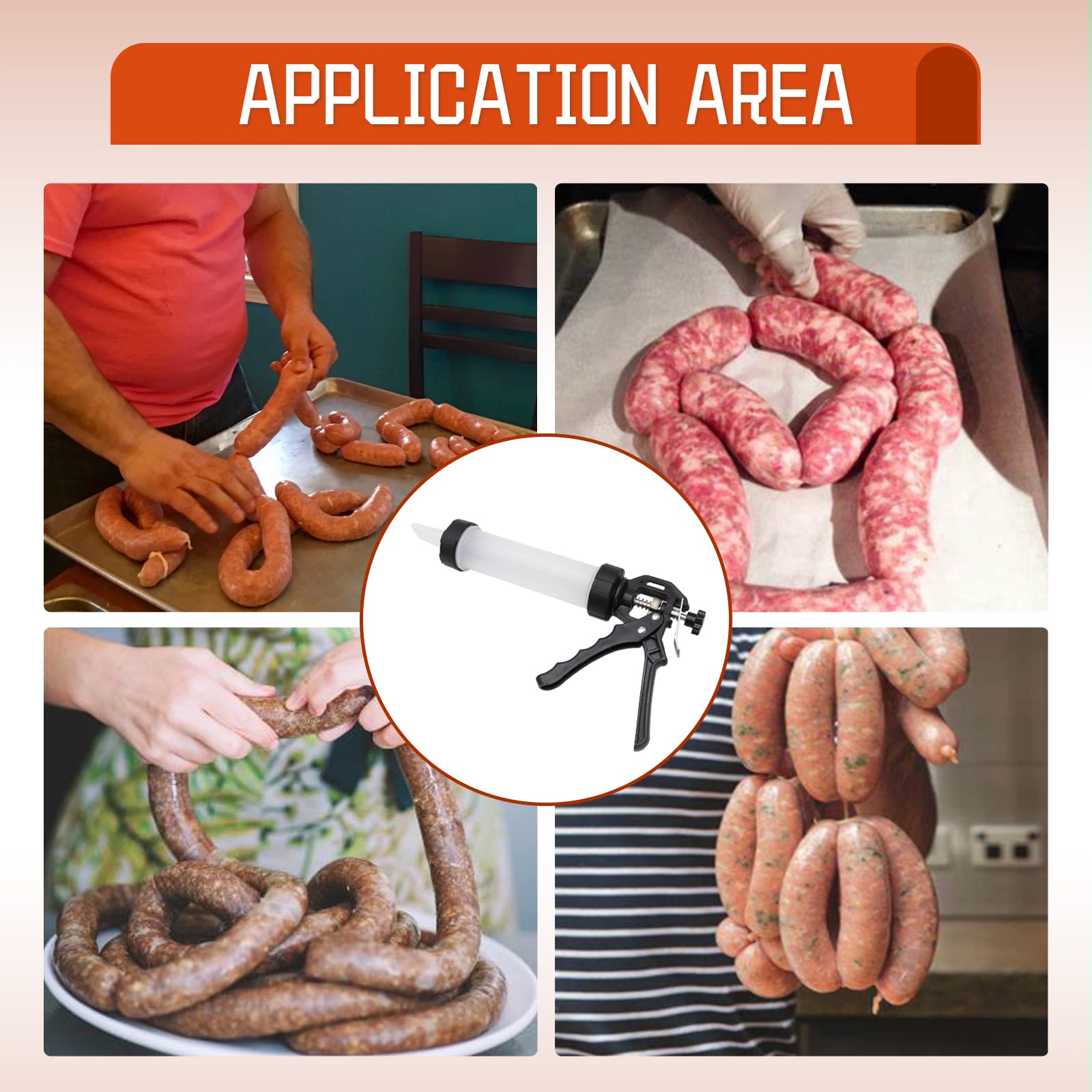 Manual Sausage Stuffer - Homemade Sausage Filling Tool with 3 Nozzles | Hand Crank Meat Grinder & Salami Maker for Home Kitchen | Perfect for Sausage Making, Jerky, and Meat Processing