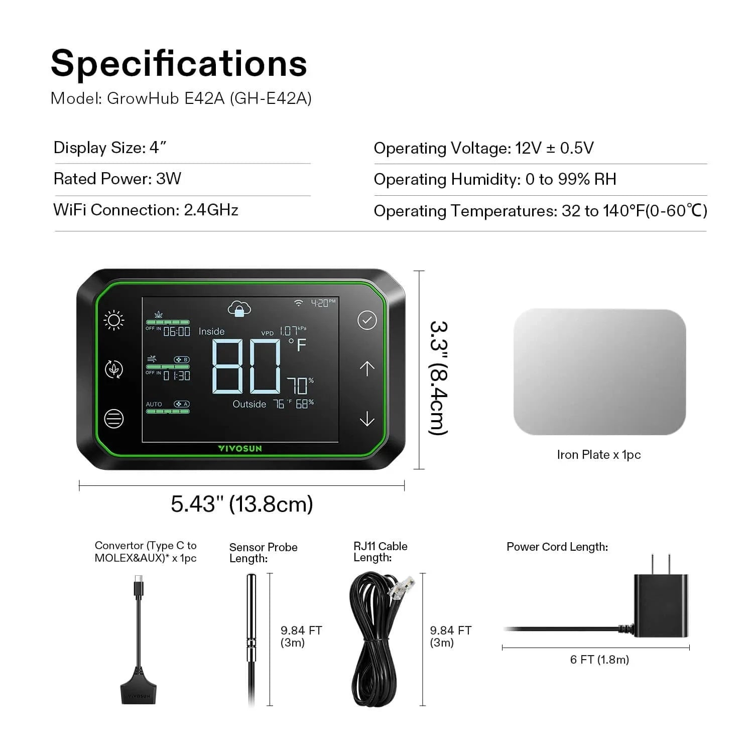 Vivosun GrowHub E42A Smart Grow Controller for Indoor Plants - Hydroponics, Greenhouse & Grow Tent Automation System