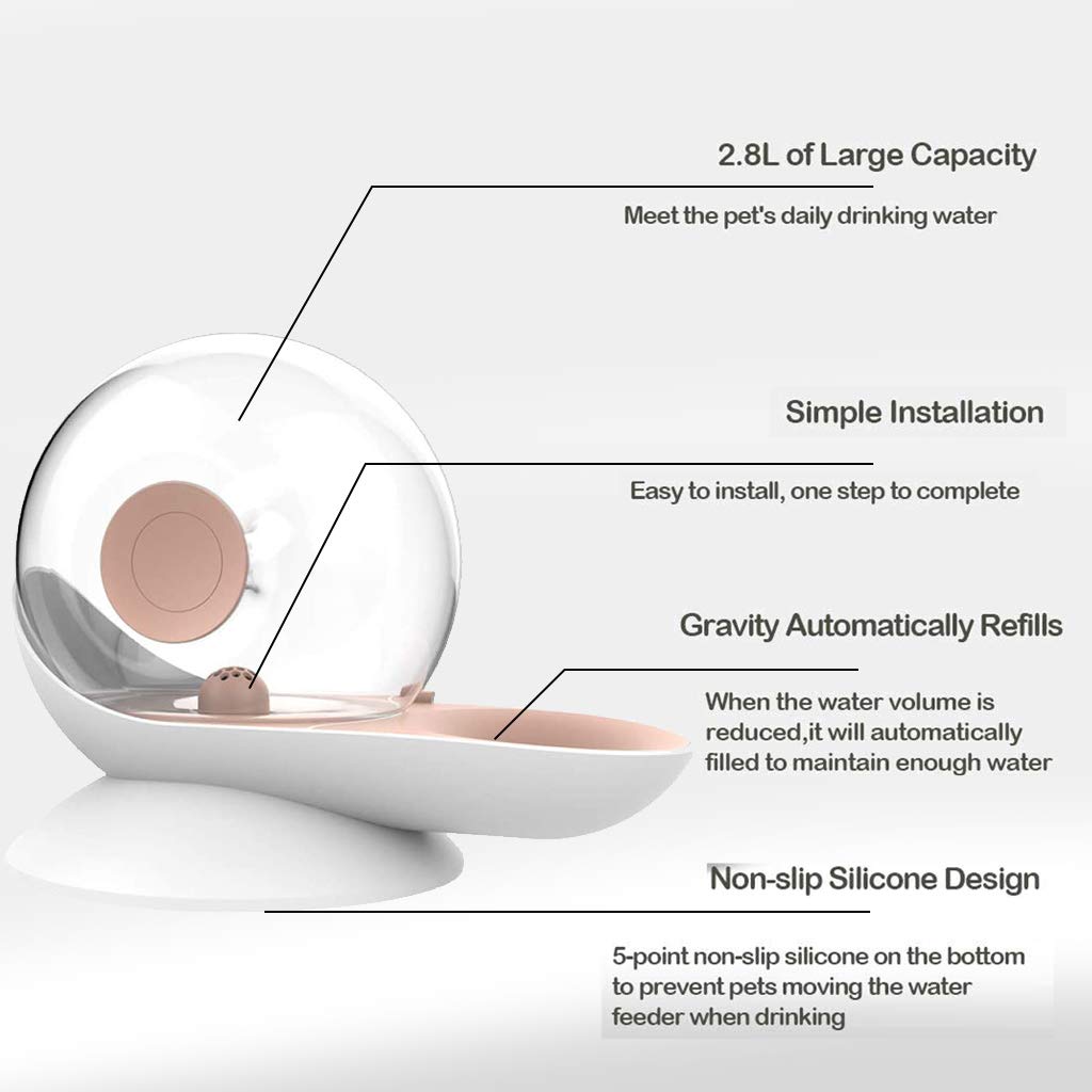 2.8L Snail Pet Water Dispenser - Automatic Dog Feeder for Home & Travel