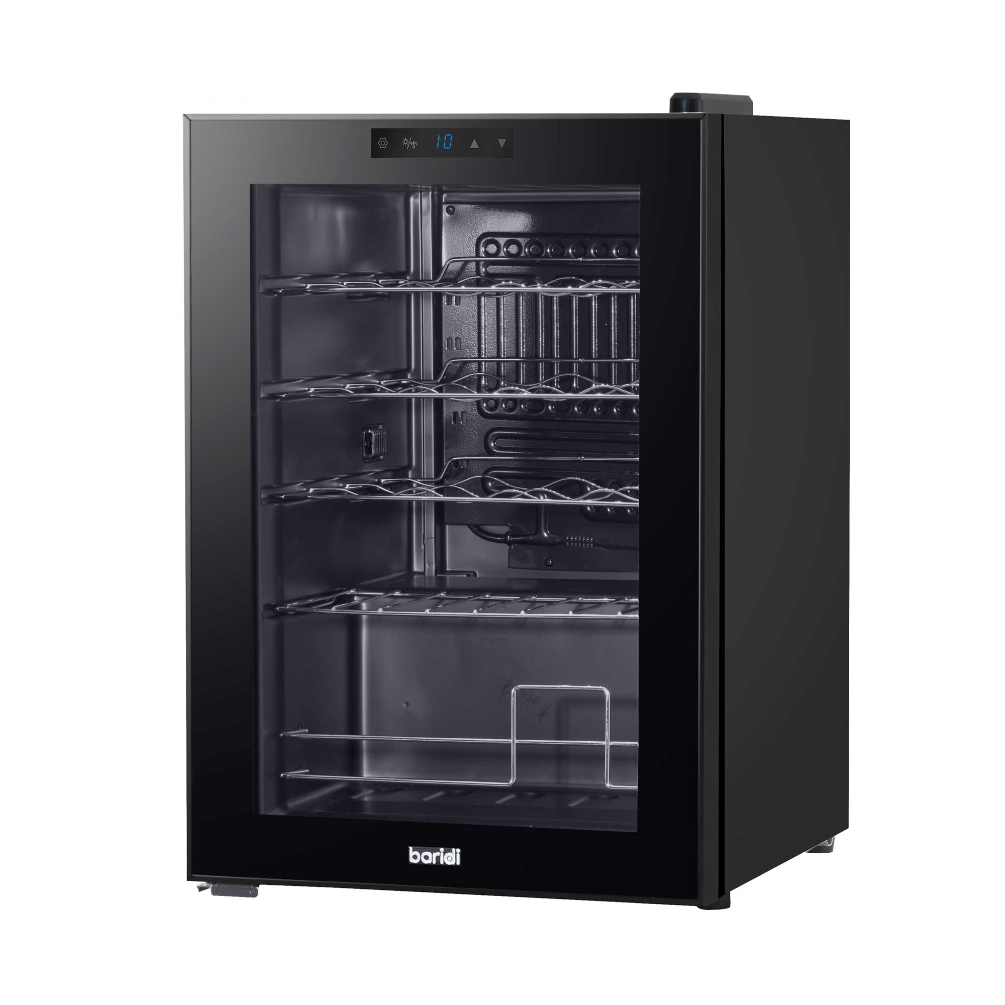 Baridi 20 Bottle Wine Cooler Refrigerator - Digital Touch Screen Control, LED Interior Lighting, Freestanding Black Wine Fridge for Home, Kitchen, Bar, or Restaurant Use