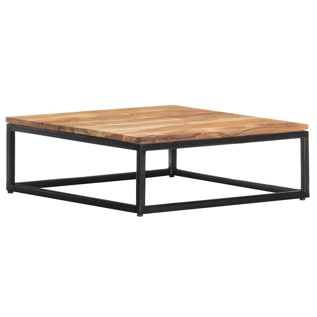 FAMIROSA 2-Piece Nesting Coffee Table Set - Acacia Wood & Iron Frame End Tables for Living Room, Sofa Side Table - Space Saving Modern Home Furniture Decor - Perfect for Small Spaces, Apartments & Cozy Living Areas