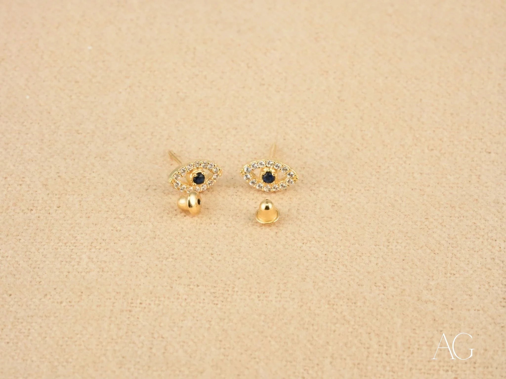 Evil Eye CZ Stud Earrings for Women - Hypoallergenic Cubic Zirconia Jewelry - Perfect for Protection, Gift Giving & Everyday Wear
