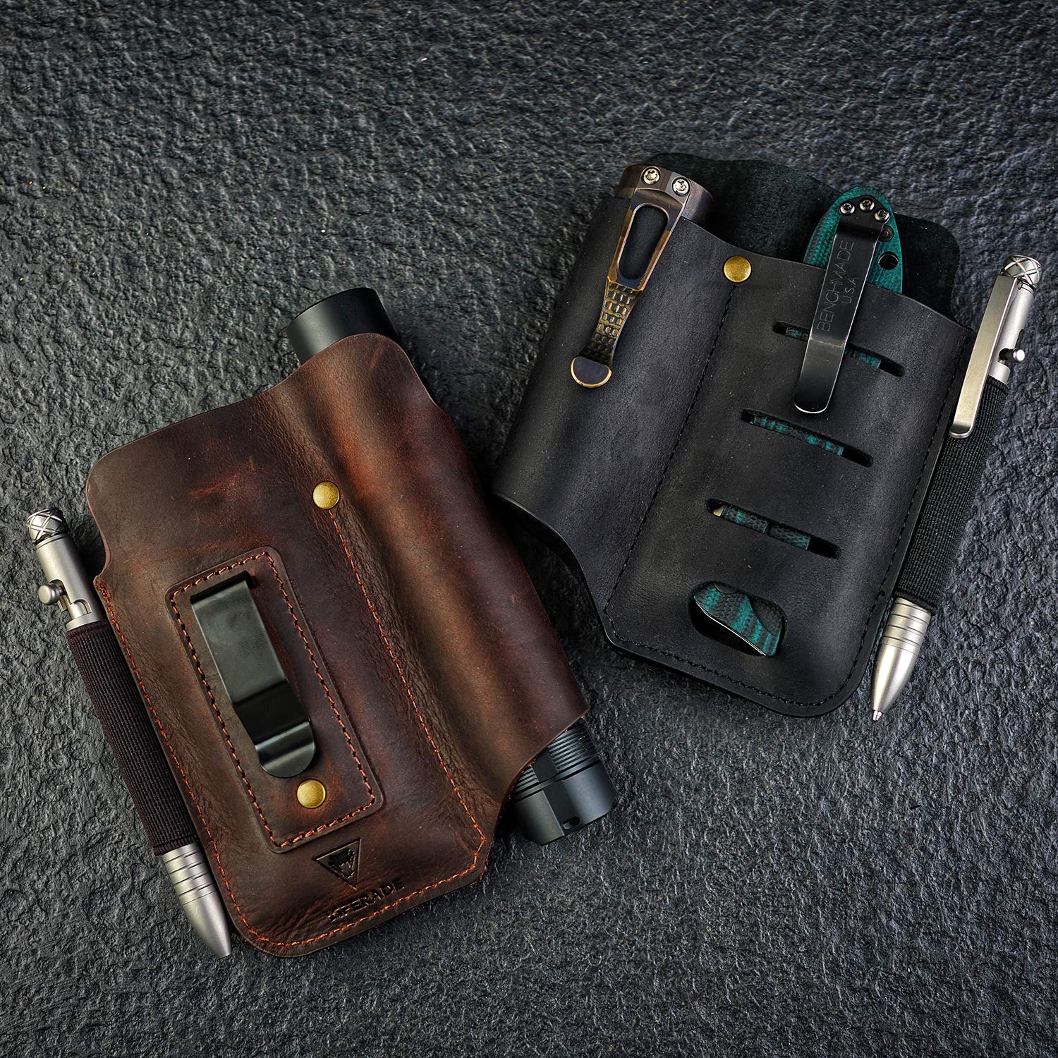 VIPERADE PJ15 Multitool Sheath - Premium Leather Belt Holster for EDC Gear, Flashlight & Pocket Organizer - Durable Tactical Accessory for Outdoor, Camping & Everyday Carry