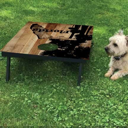 Florida Cornhole Game Set - Official State of Florida Cornhole Boards & Bags - Outdoor Toss Game for Backyard, Tailgating & Beach Parties