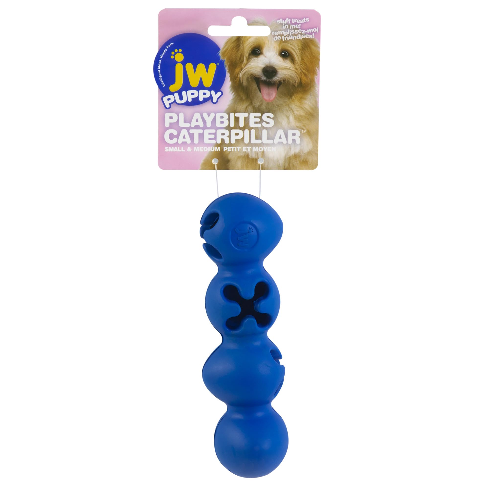 JW Playbites Caterpillar Treat Dispenser Toy - Interactive Dog Puzzle Feeder for Mental Stimulation & Slow Eating - Perfect for Small to Medium Dogs During Training, Playtime or Mealtime