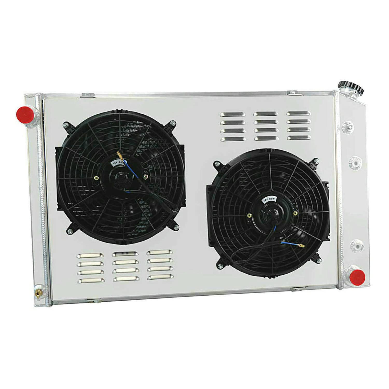 Full Aluminum Radiator with Fan & Shroud Kit for 1973-1987 Chevy C/K C10 C20 C30 C1500 C2500 Trucks - High-Performance Cooling System Upgrade for Off-Road & Towing