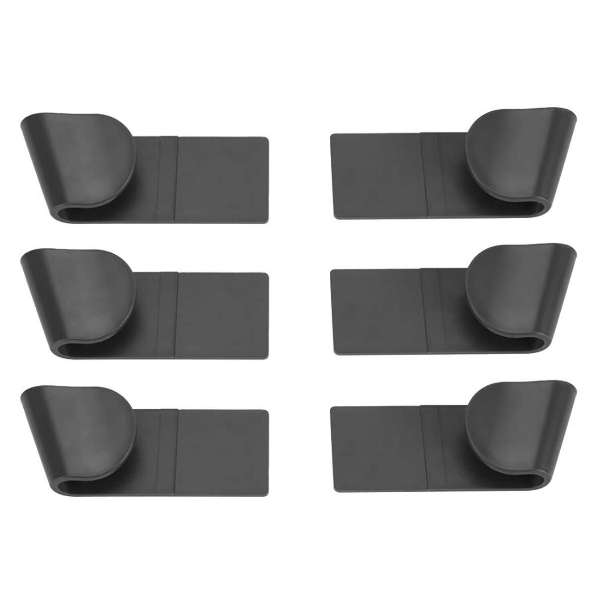 6-Pack Black Self-Adhesive Pot Lid Holders - No Drill Wall Mount Kitchen Organizer for Pots, Pans & Cookware Lids - Space Saving Storage Solution for Small Kitchens & RVs
