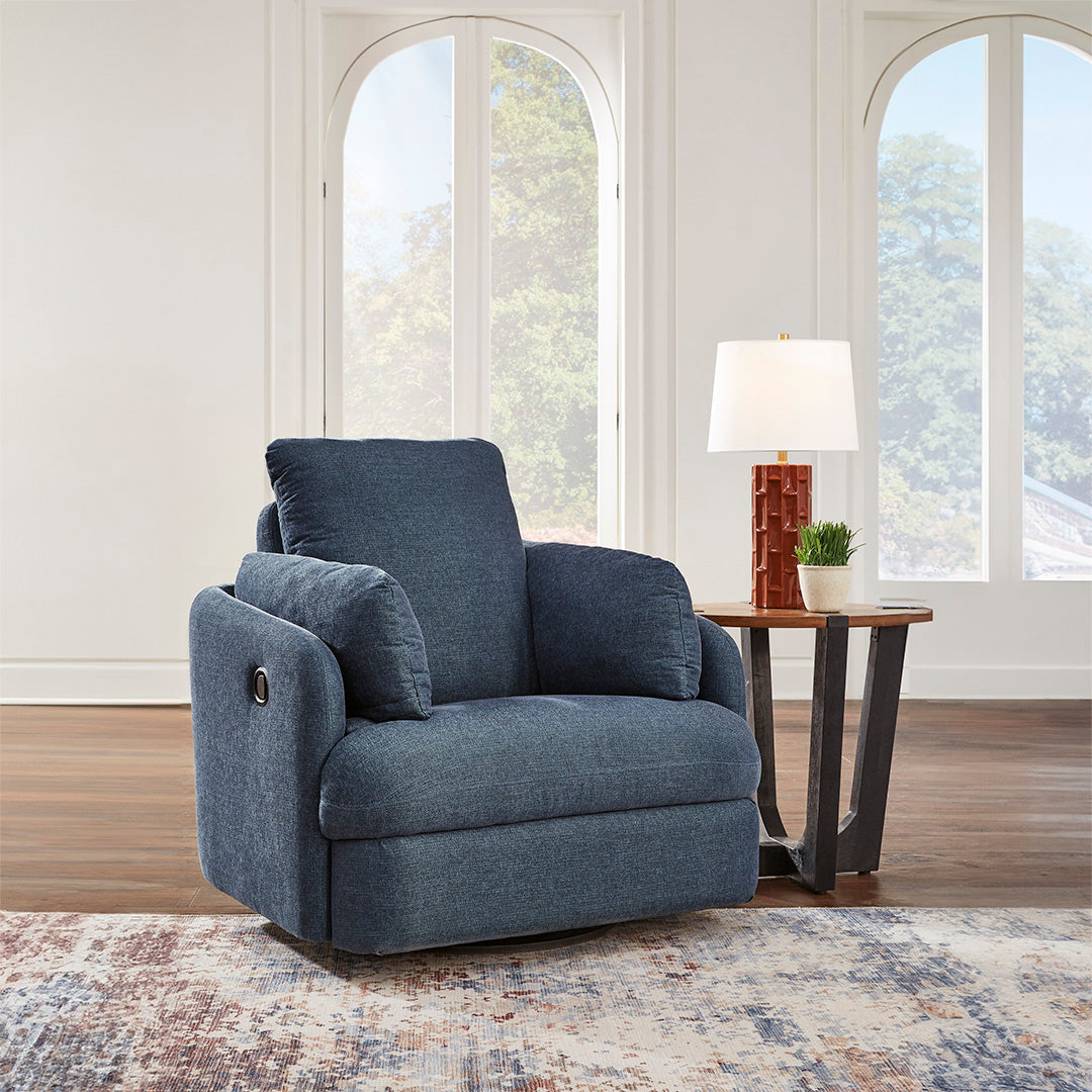 Modmax Swivel Glider Recliner Chair - 360 Degree Rotating Rocker Recliner with Smooth Gliding Motion, Padded Armrests & Lumbar Support - Perfect for Living Room, Nursery, or Home Theater Relaxation