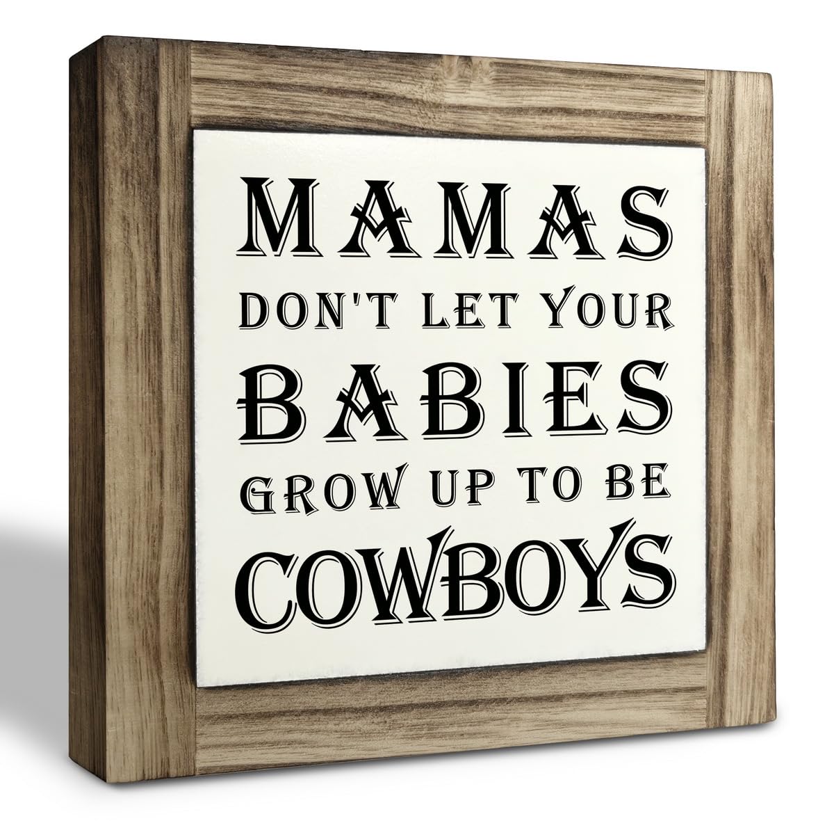 Inspirational Wooden Signs - Baby Boy Nursery Decor, Wood Plaques for Desk & Home, Newborn Son Gift, Rustic Table Art for Bedroom - Perfect for Cowboys Theme Nursery & Western Home Décor