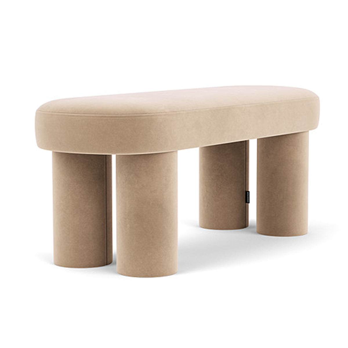 Charlie Velvet Bench - Luxurious Velvet Upholstered Bench with Sturdy Wooden Legs for Living Room, Bedroom, or Entryway Decor