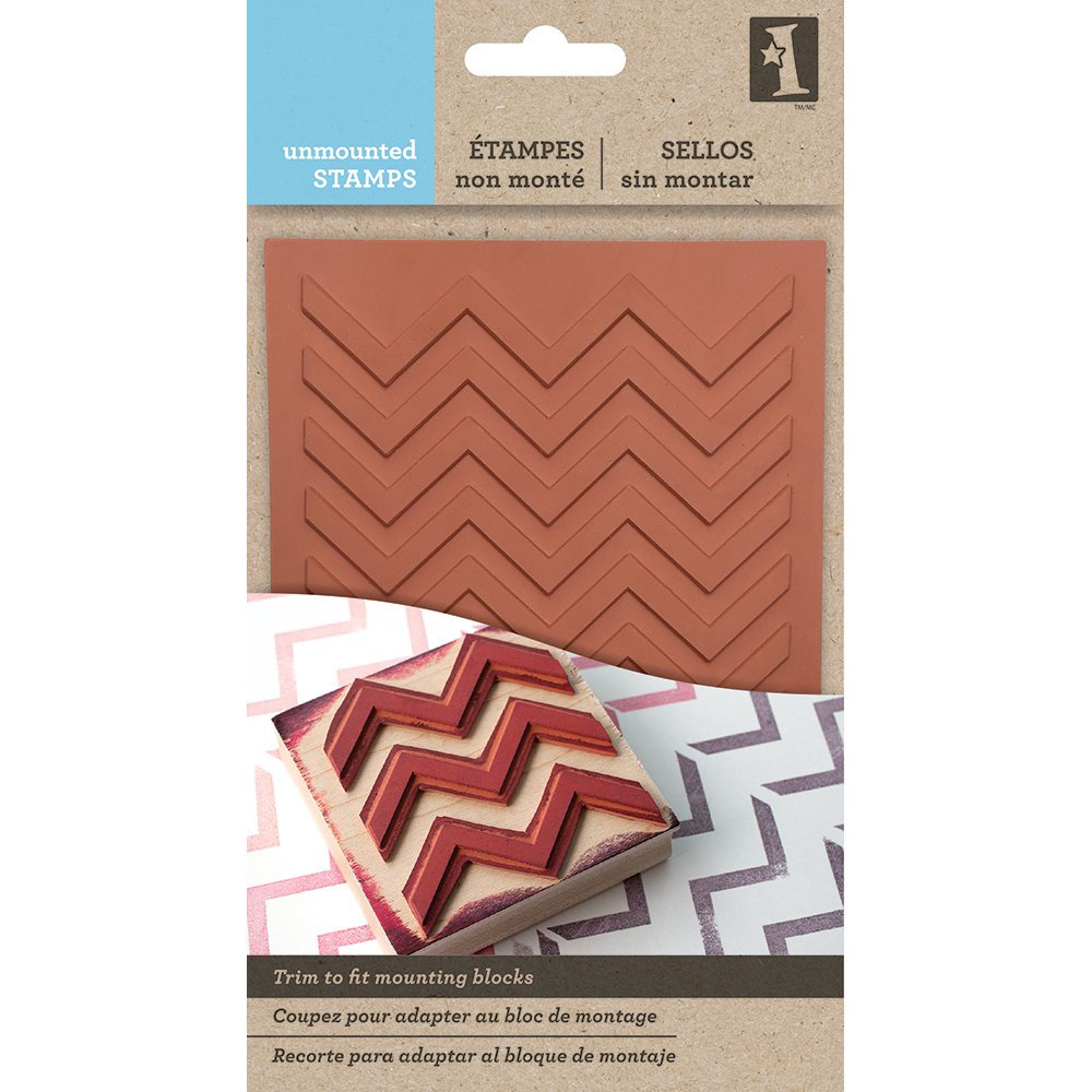 Inkadinkado 60-70002 Chevron Pattern Unmounted Rubber Stamps for Scrapbooking, Card Making & DIY Crafts - Perfect for Handmade Greeting Cards, Journals, and Home Decor Projects