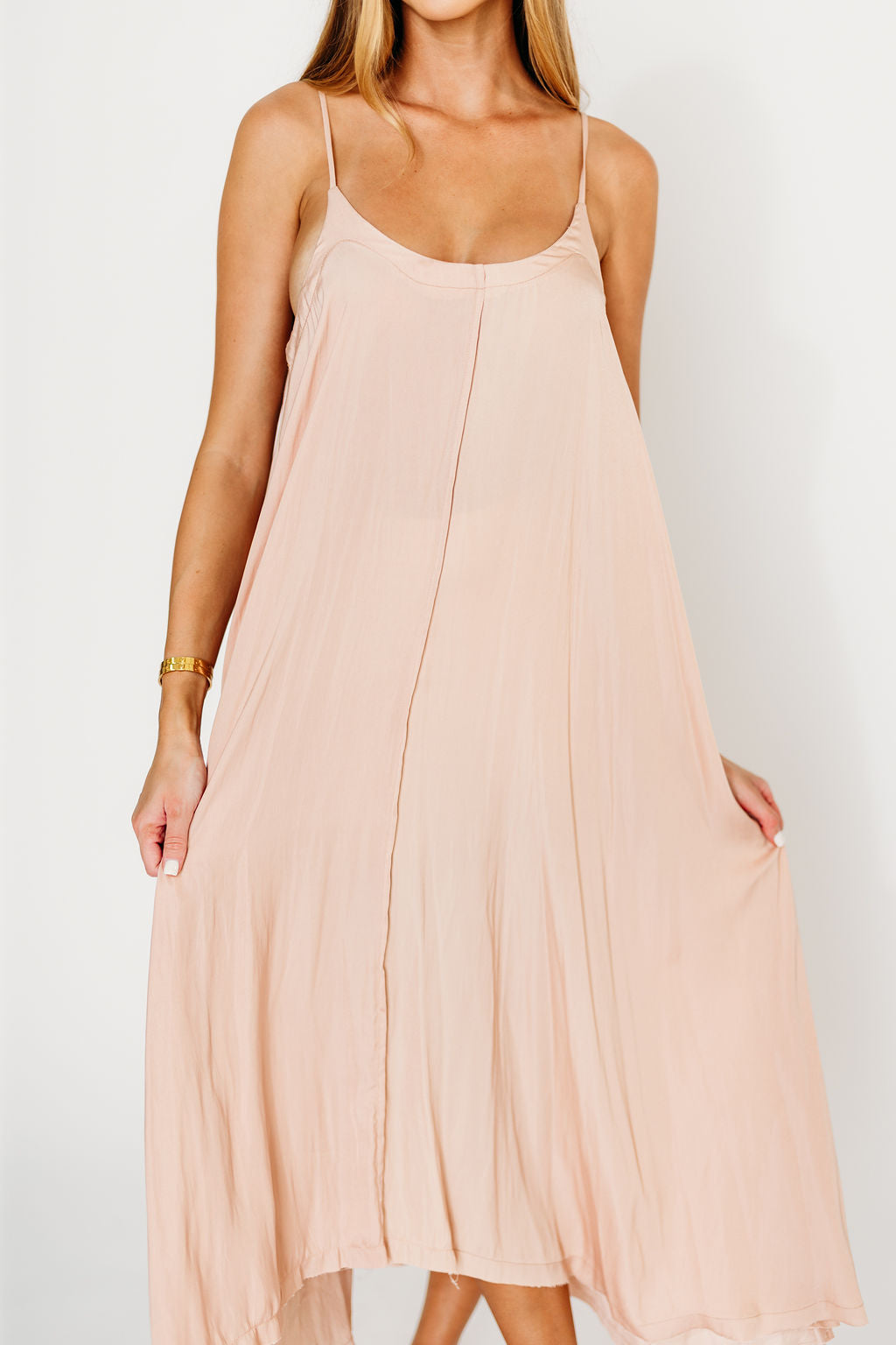 Ensley Satin Maxi Dress - Elegant Pink Clay Long Dress for Women, Perfect for Weddings, Parties & Special Occasions