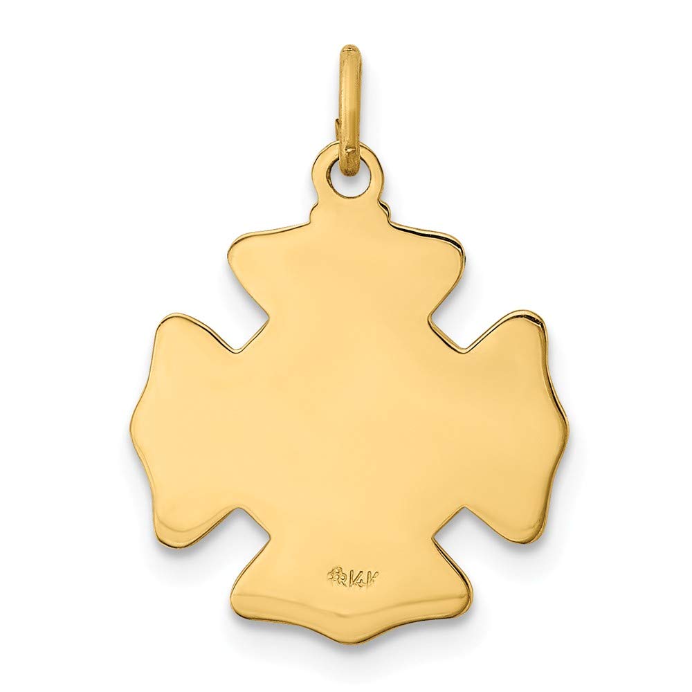 14K Yellow Gold St. Florian Fire Department Badge Pendant - Polished Satin Finish for Firefighters, First Responders & Collectors - Perfect for Necklaces, Gifts & Memorial Jewelry