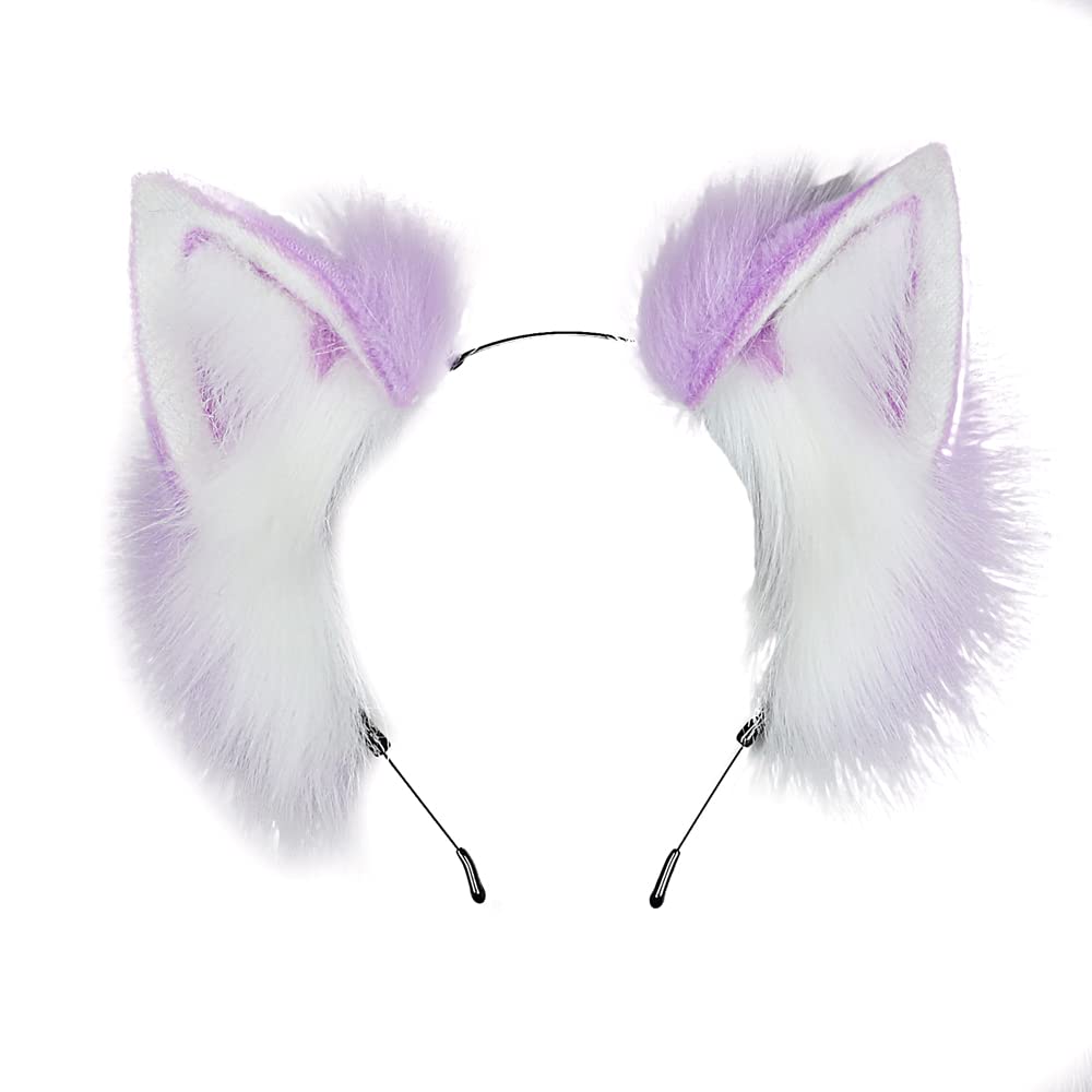 VIGVAN Fox Ears Headband - Punk Style Animal Cosplay Accessory for Halloween, Costume Parties, and Anime Conventions