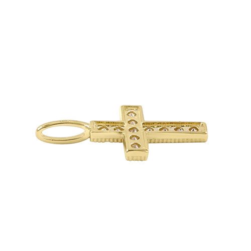 14K Solid Gold Small Cross Pendant with CZ Stones - Elegant Necklace for Women, Perfect for Everyday Wear, Gifts & Special Occasions