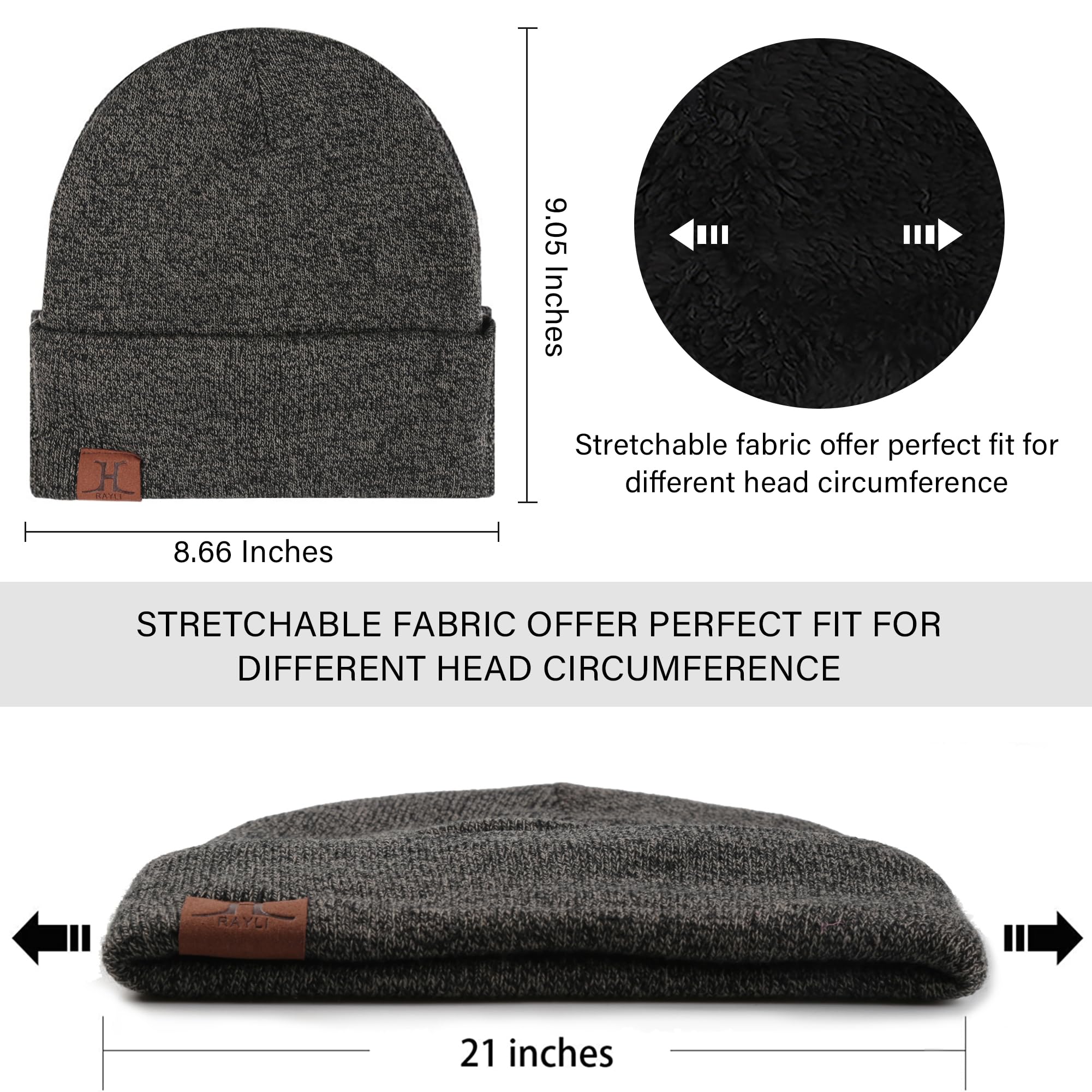 Fantastic Zone Winter Beanie Hat & Touchscreen Gloves Set for Men & Women - Warm Fleece-Lined Skull Cap with Knit Gloves - Perfect for Snow Sports, Skiing & Outdoor Activities