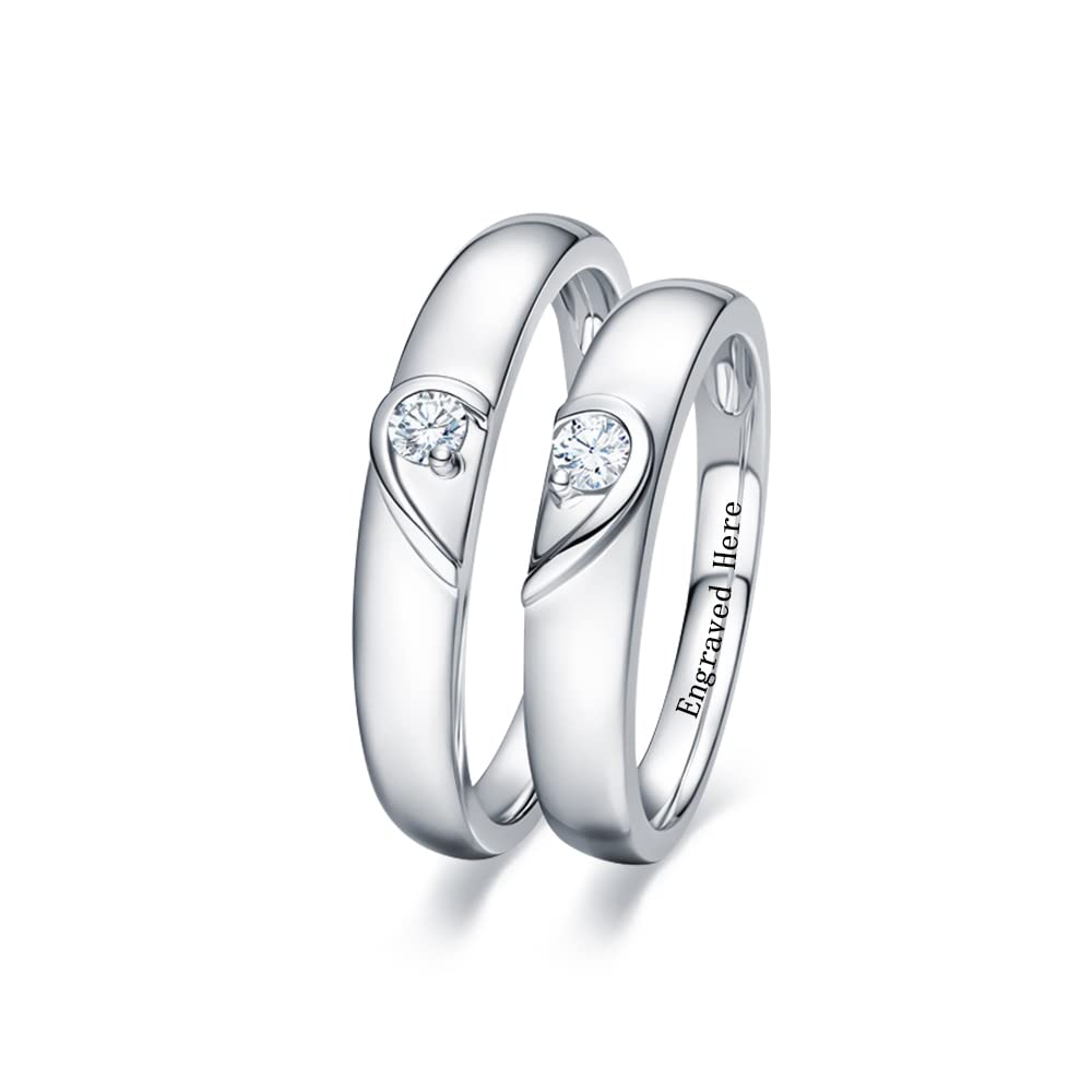 Personalized Promise Rings for Couples - 925 Sterling Silver Moissanite Custom Engagement Bands for Him & Her - Anniversary, Birthday & Wedding Gifts - Perfect for Proposals, Vows & Romantic Occasions