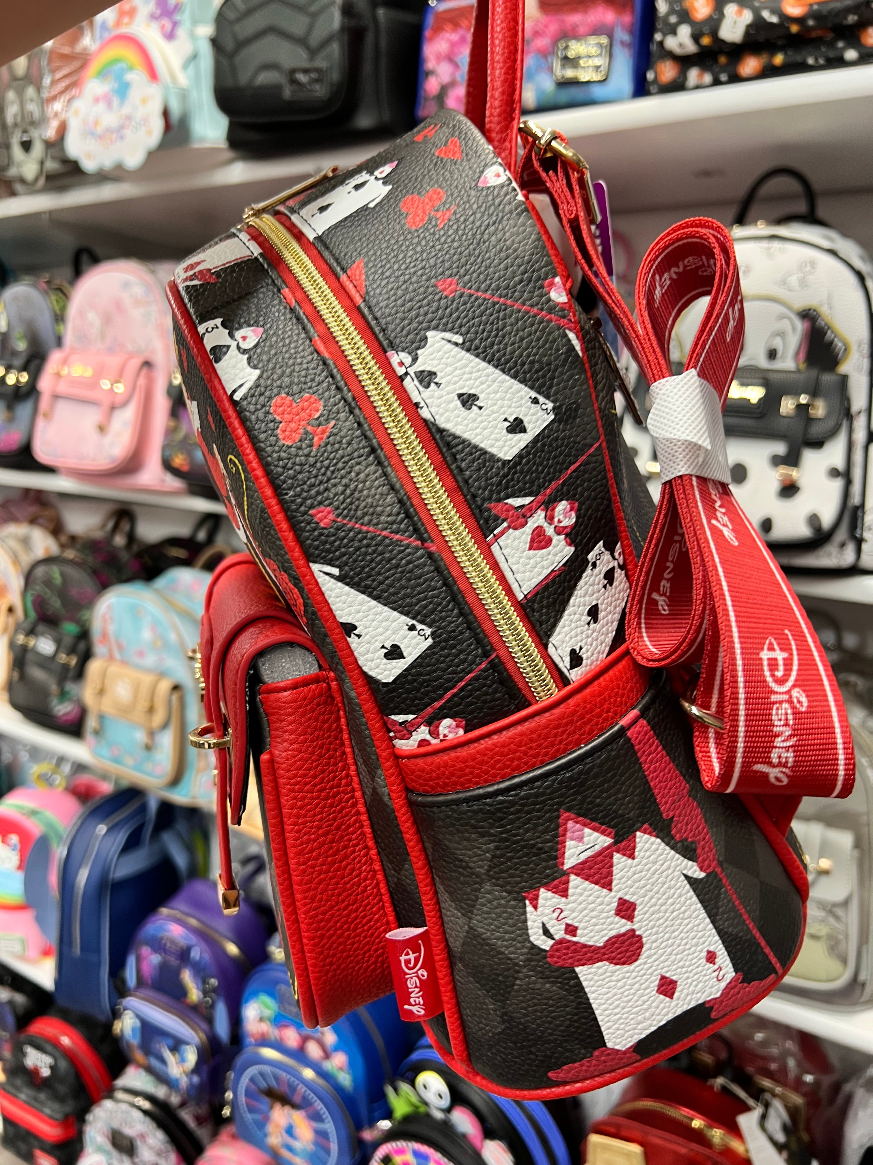 Stylish Queen of Hearts Leather Mini Backpack for Women - Trendy Crossbody Purse for Daily Use, Travel & Cosplay Accessories