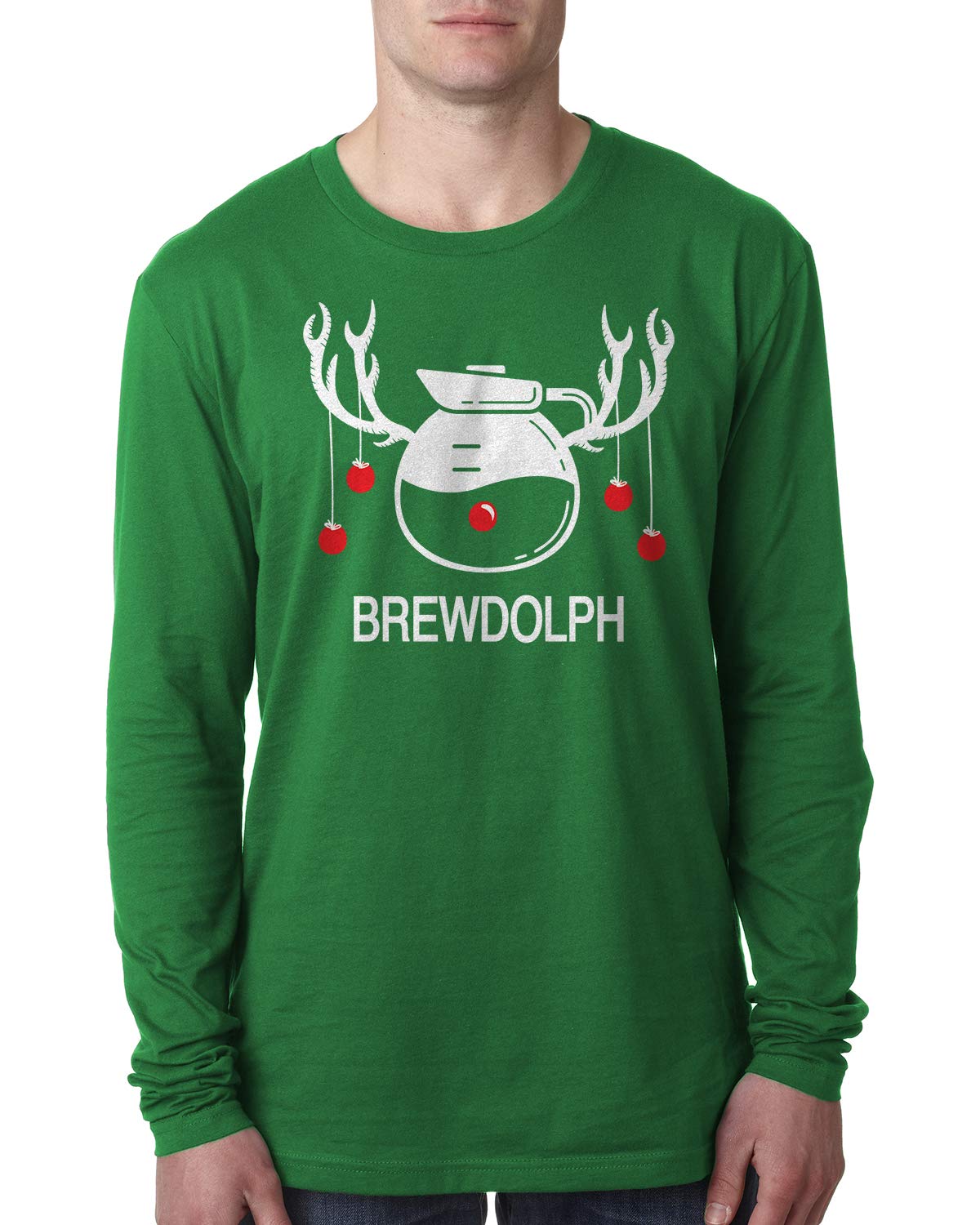 Retta Brewdolph Christmas Coffee Pot Men's Long Sleeve T-Shirt - Funny Holiday Gift for Coffee Lovers - Perfect for Christmas Parties & Winter Gatherings