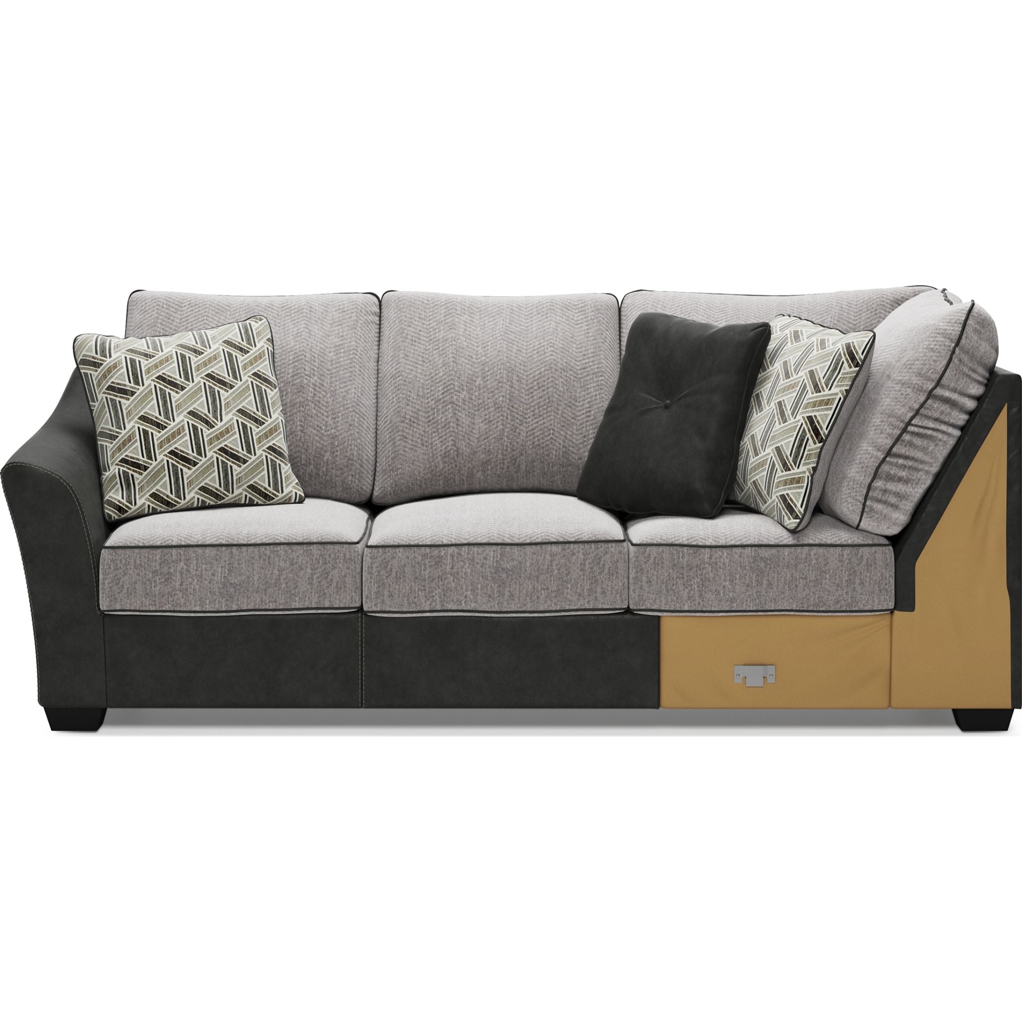 Bilgray 3-Piece Sectional Sofa Set in Pewter Gray - Modern L-Shaped Couch for Living Room, Apartment & Lounge Comfortable Seating