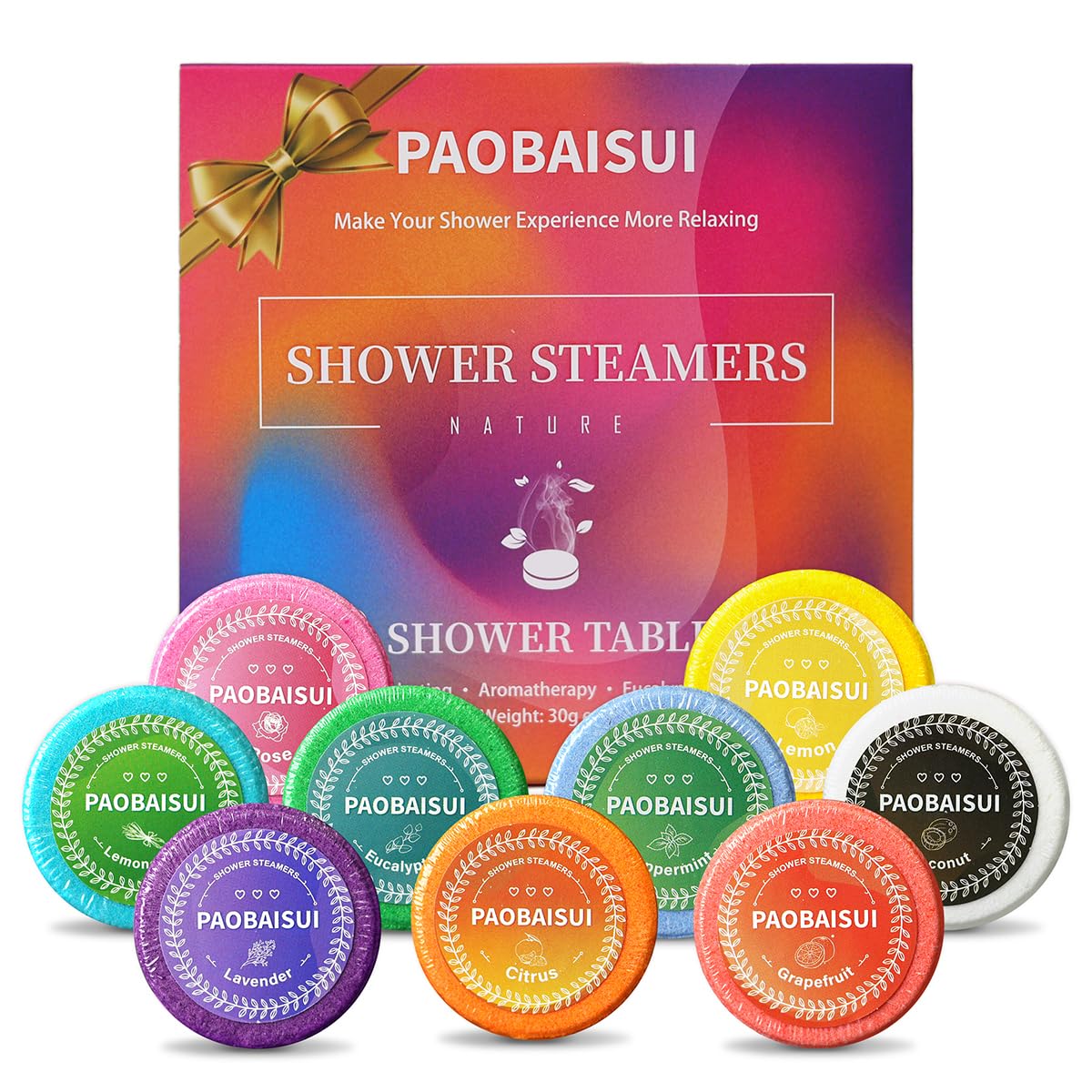 9 Pack Aromatherapy Shower Steamers with Essential Oils - Stress Relief Bath Bombs, Spa Gifts for Women, Birthday Gifts for Her - Relaxing Vapor Shower Tablets for Home Spa & Self-Care Routine