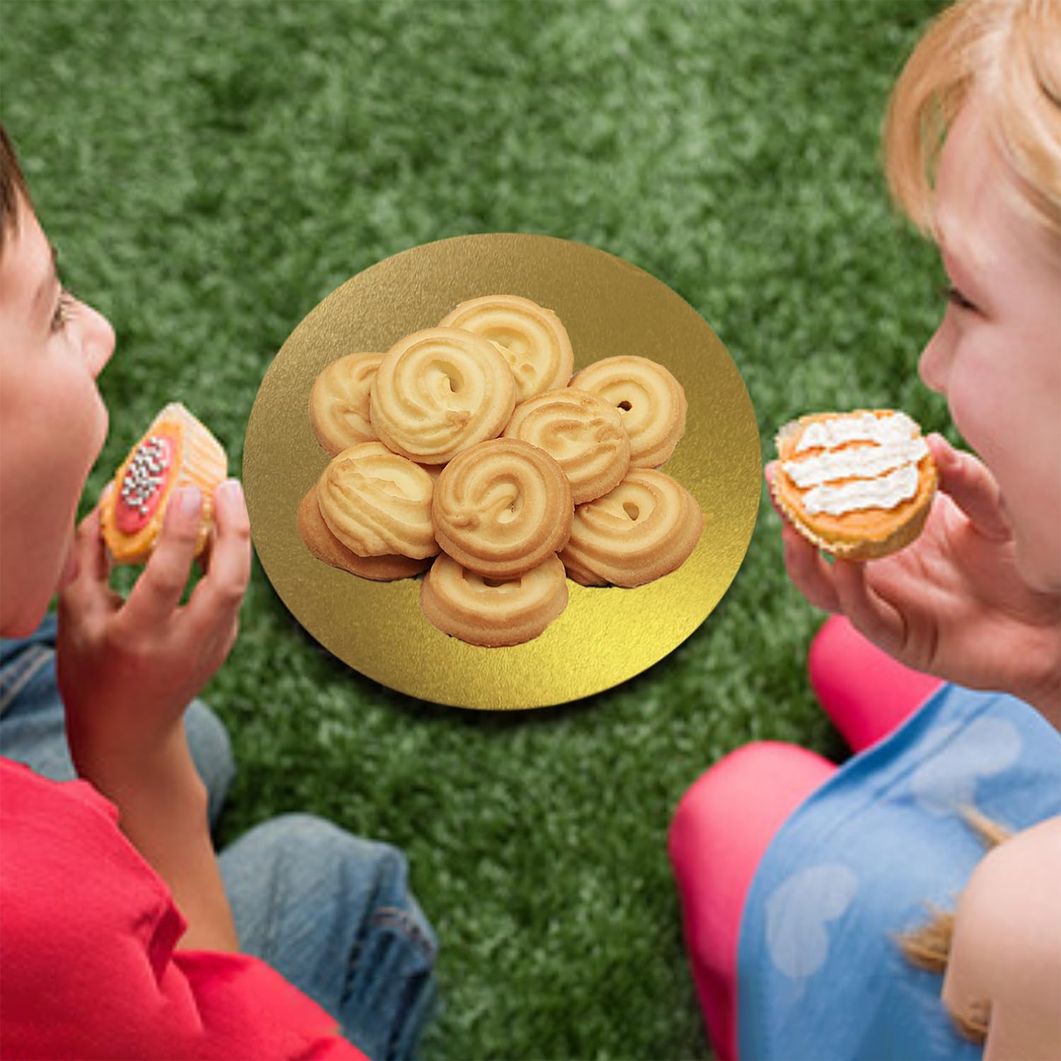 3 Pack 12 Inch Golden Round Cake Boards - Sturdy Cardboard Cake Base for Baking, Decorating & Serving - Perfect for Birthday, Wedding & Party Cakes