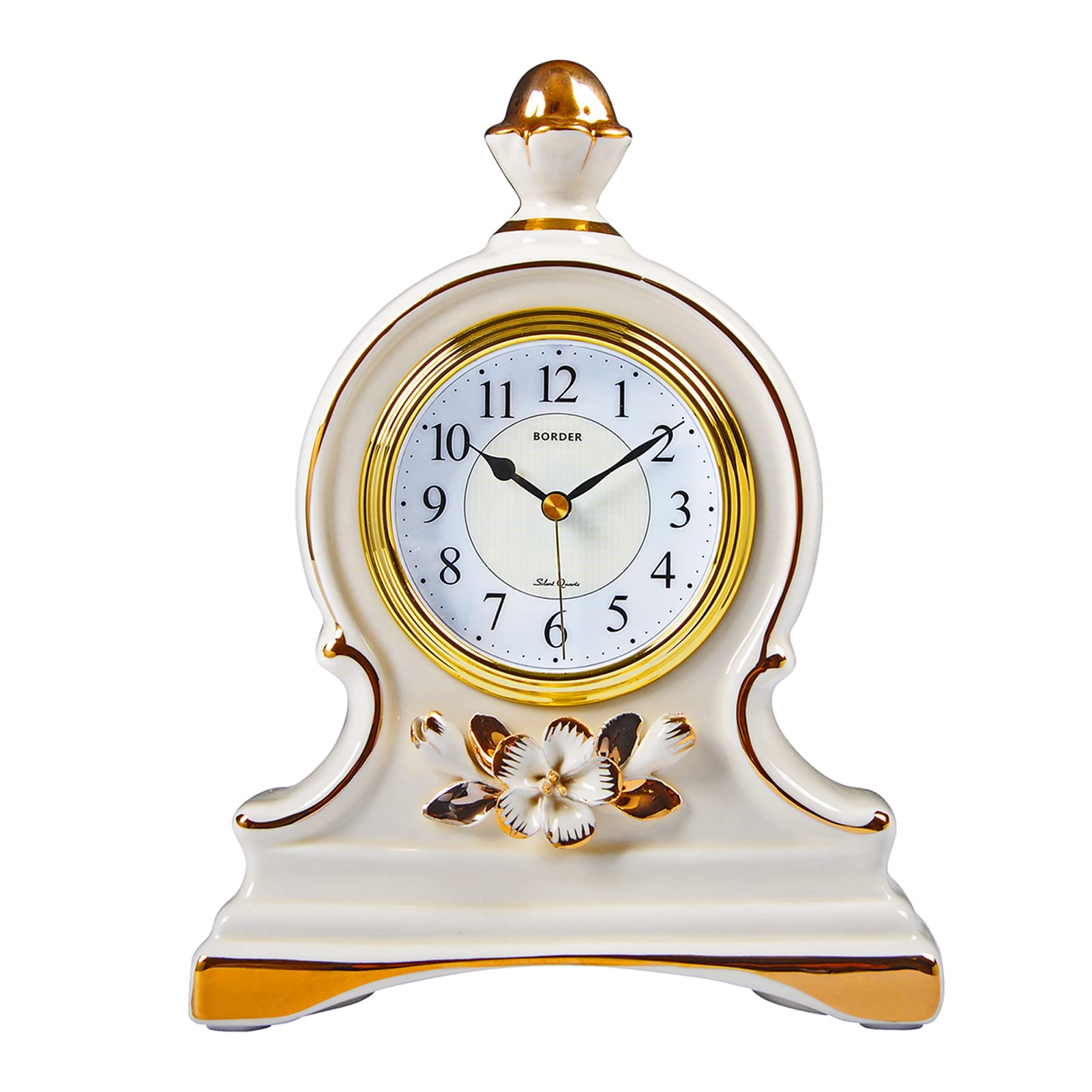 Vintage Fireplace Table Clock - Battery Operated Modern Desk Clock for Office, Shelf & Home Décor - Perfect Gift for Housewarming, Christmas & Interior Design