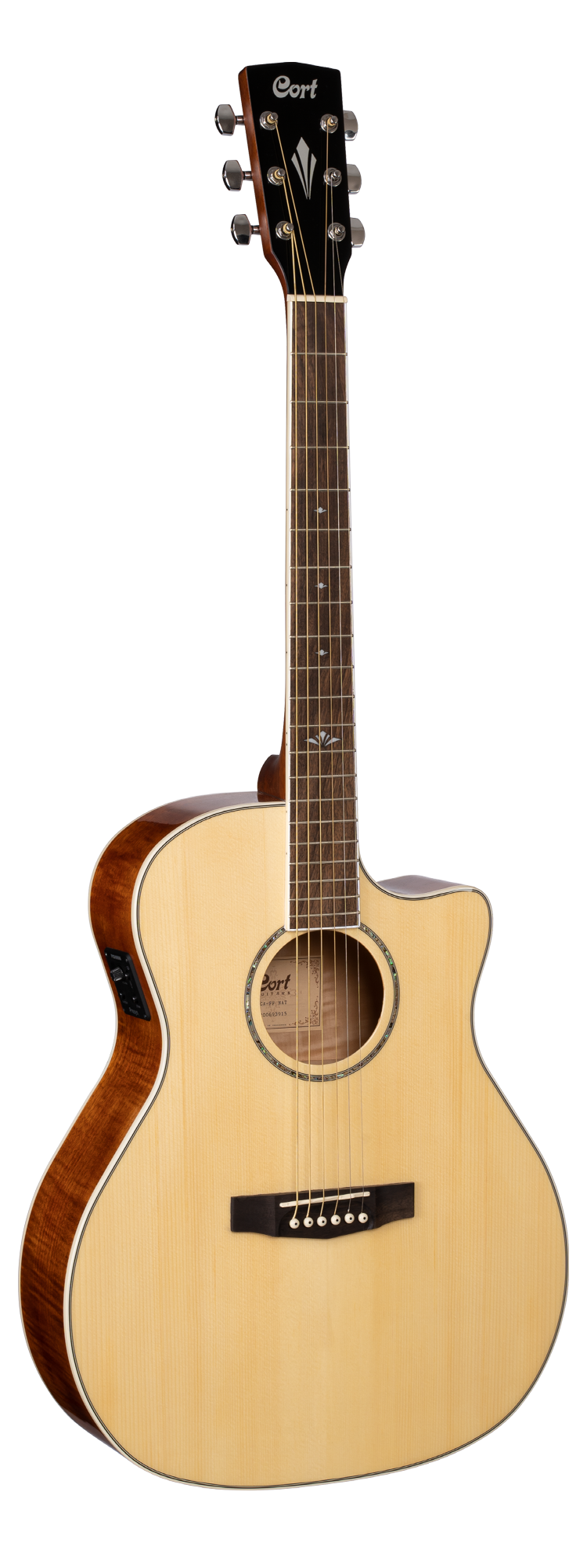 Cort Grand Auditorium Acoustic Guitar with Flamed Maple Back & Sides - Perfect for Stage Performances, Studio Recording & Home Practice