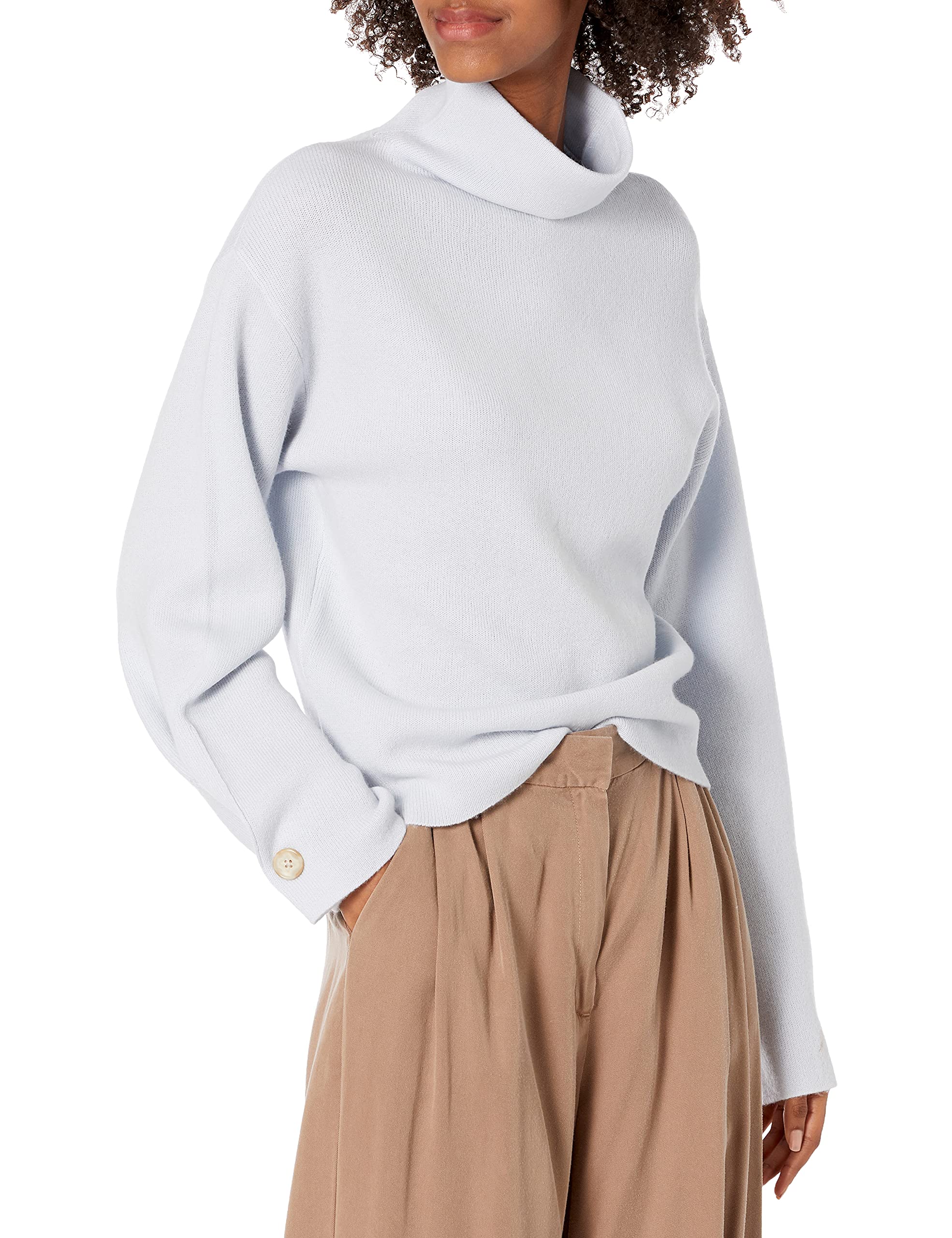 Vince Women's Button Cuff Turtleneck Sweater - Soft Knit Long Sleeve Pullover for Fall & Winter | Office Wear, Casual Outfits, Date Night